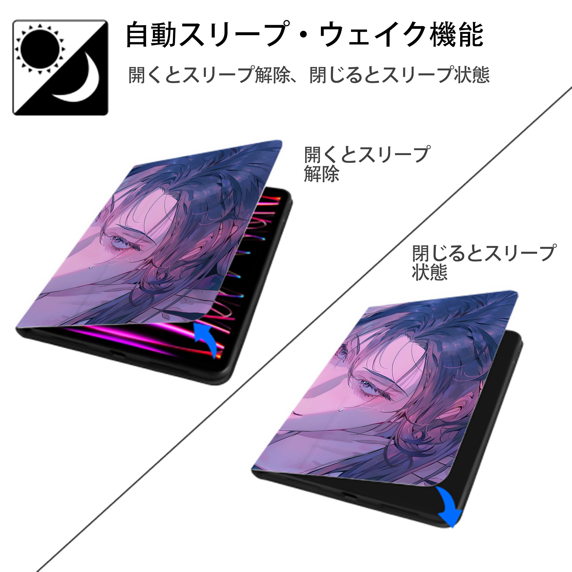 薬屋のひとりごと The Apothecary Diaries IPad ケース ブック型 PUレザー TPU 耐衝撃 軽量 薄型 ペン収納なし 全面保護 IPad 各モデル対応