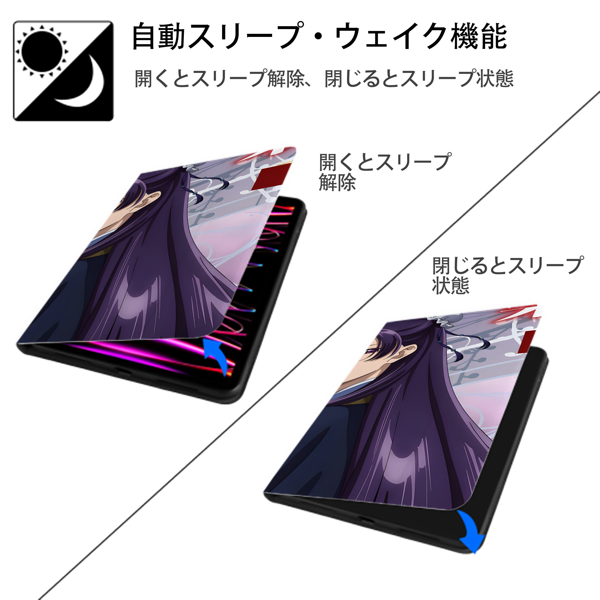 薬屋のひとりごと The Apothecary Diaries IPad ケース ブック型 PUレザー TPU 耐衝撃 軽量 薄型 ペン収納なし 全面保護 IPad 各モデル対応