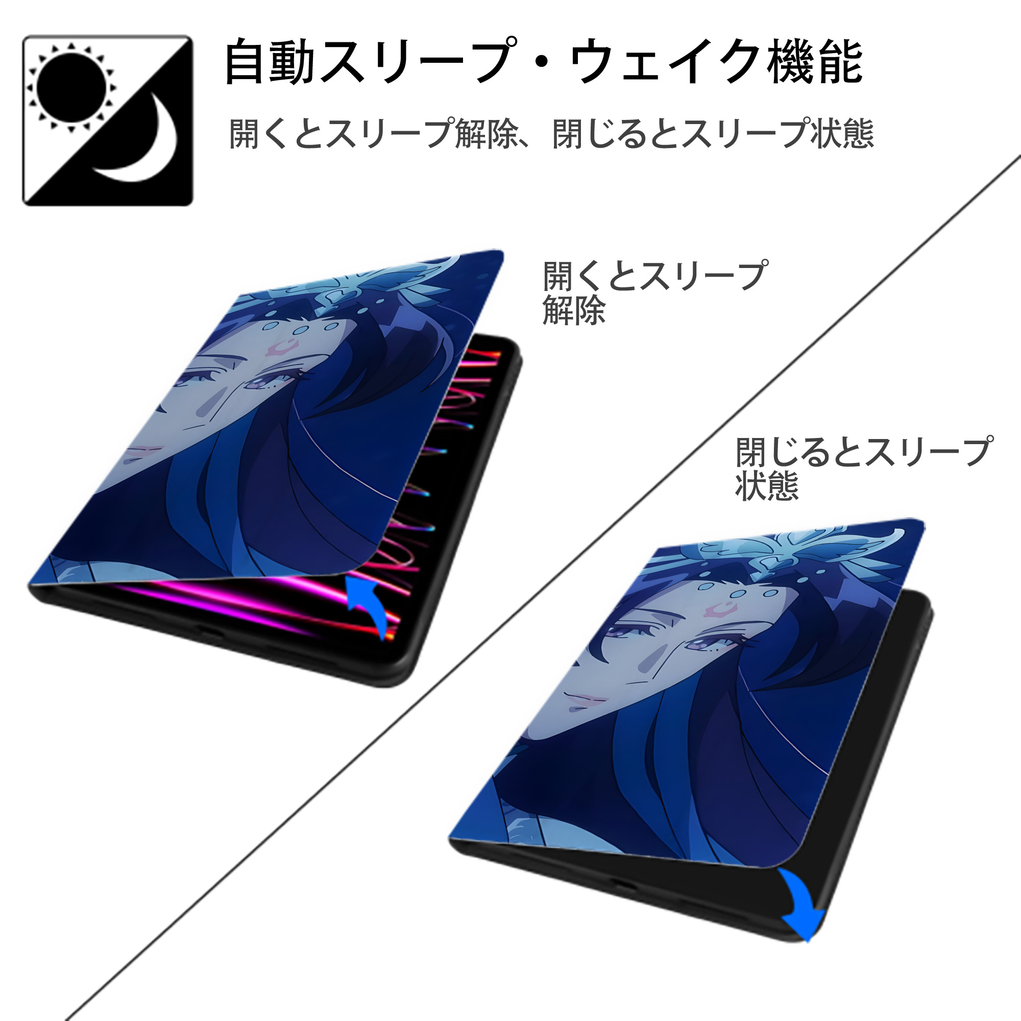 薬屋のひとりごと The Apothecary Diaries IPad ケース ブック型 PUレザー TPU 耐衝撃 軽量 薄型 ペン収納なし 全面保護 IPad 各モデル対応