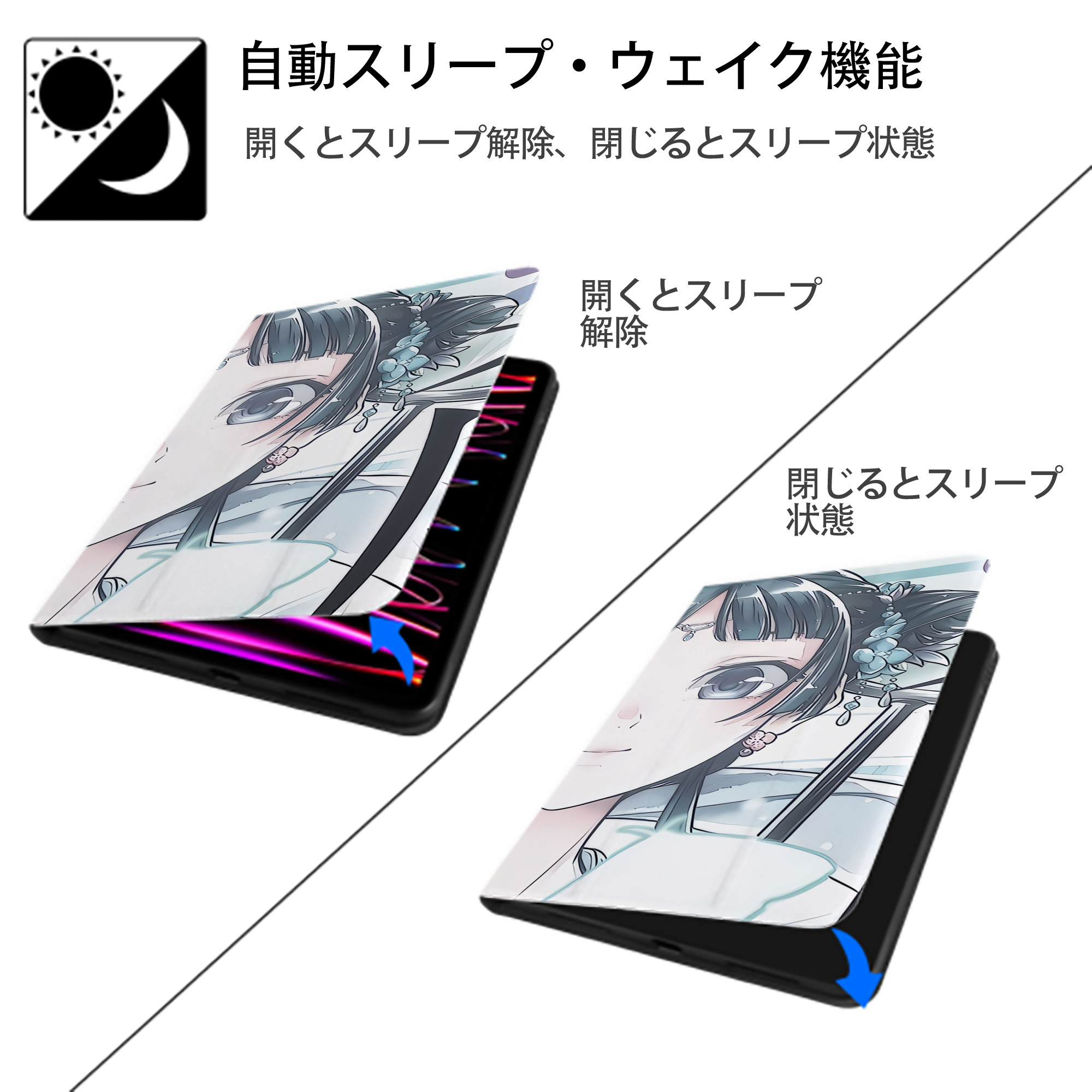 薬屋のひとりごと The Apothecary Diaries IPad ケース ブック型 PUレザー TPU 耐衝撃 軽量 薄型 ペン収納なし 全面保護 IPad 各モデル対応