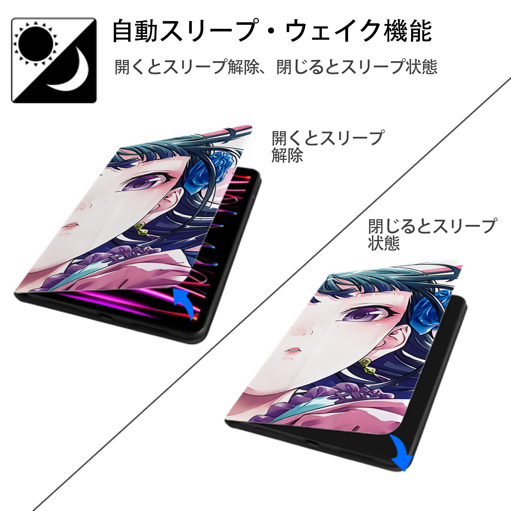 薬屋のひとりごと The Apothecary Diaries IPad ケース ブック型 PUレザー TPU 耐衝撃 軽量 薄型 ペン収納なし 全面保護 IPad 各モデル対応
