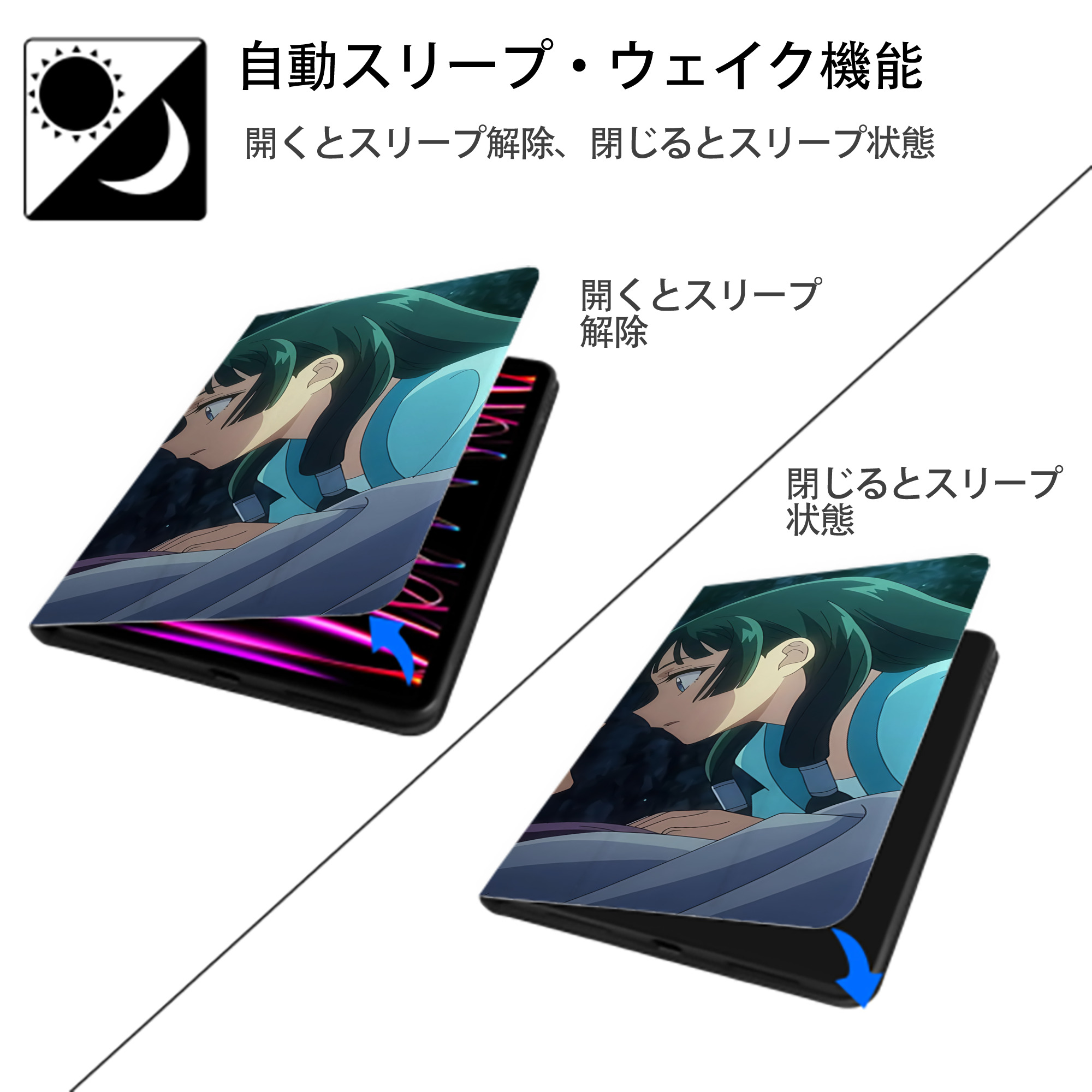 薬屋のひとりごと The Apothecary Diaries IPad ケース ブック型 PUレザー TPU 耐衝撃 軽量 薄型 ペン収納なし 全面保護 IPad 各モデル対応