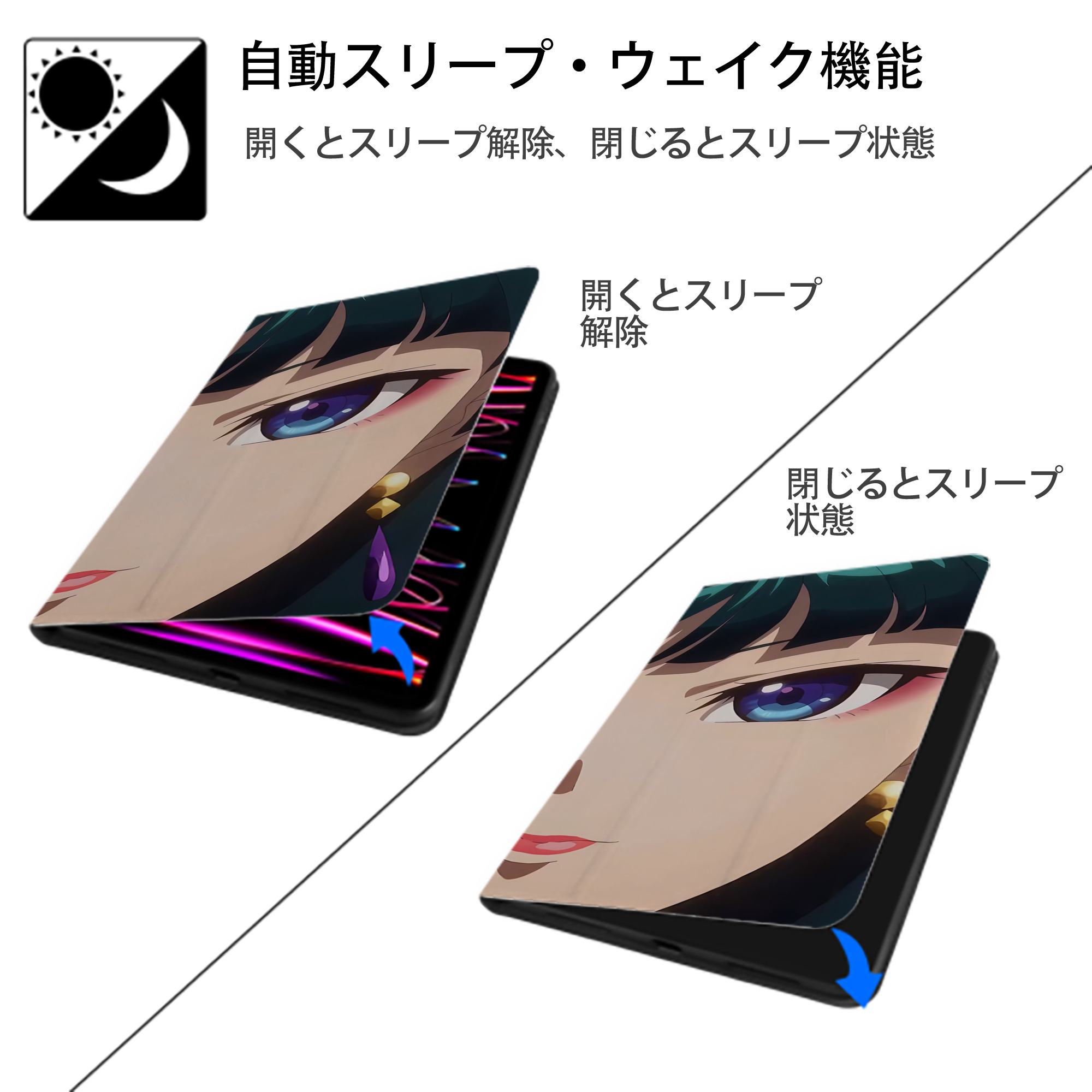 薬屋のひとりごと The Apothecary Diaries IPad ケース ブック型 PUレザー TPU 耐衝撃 軽量 薄型 ペン収納なし 全面保護 IPad 各モデル対応