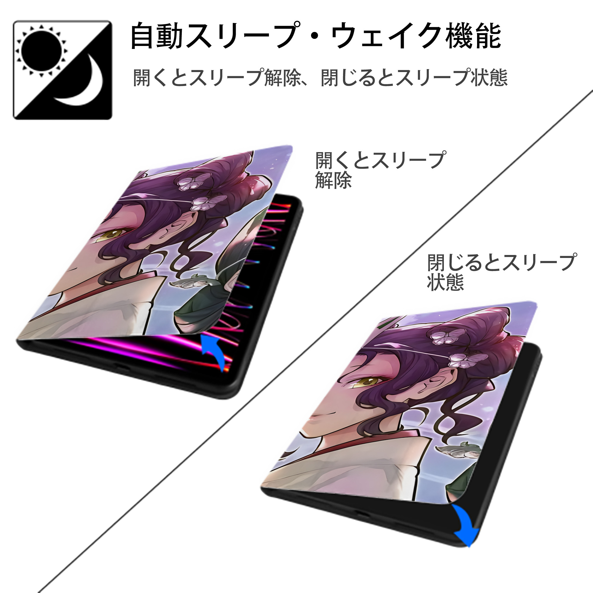 薬屋のひとりごと The Apothecary Diaries IPad ケース ブック型 PUレザー TPU 耐衝撃 軽量 薄型 ペン収納なし 全面保護 IPad 各モデル対応