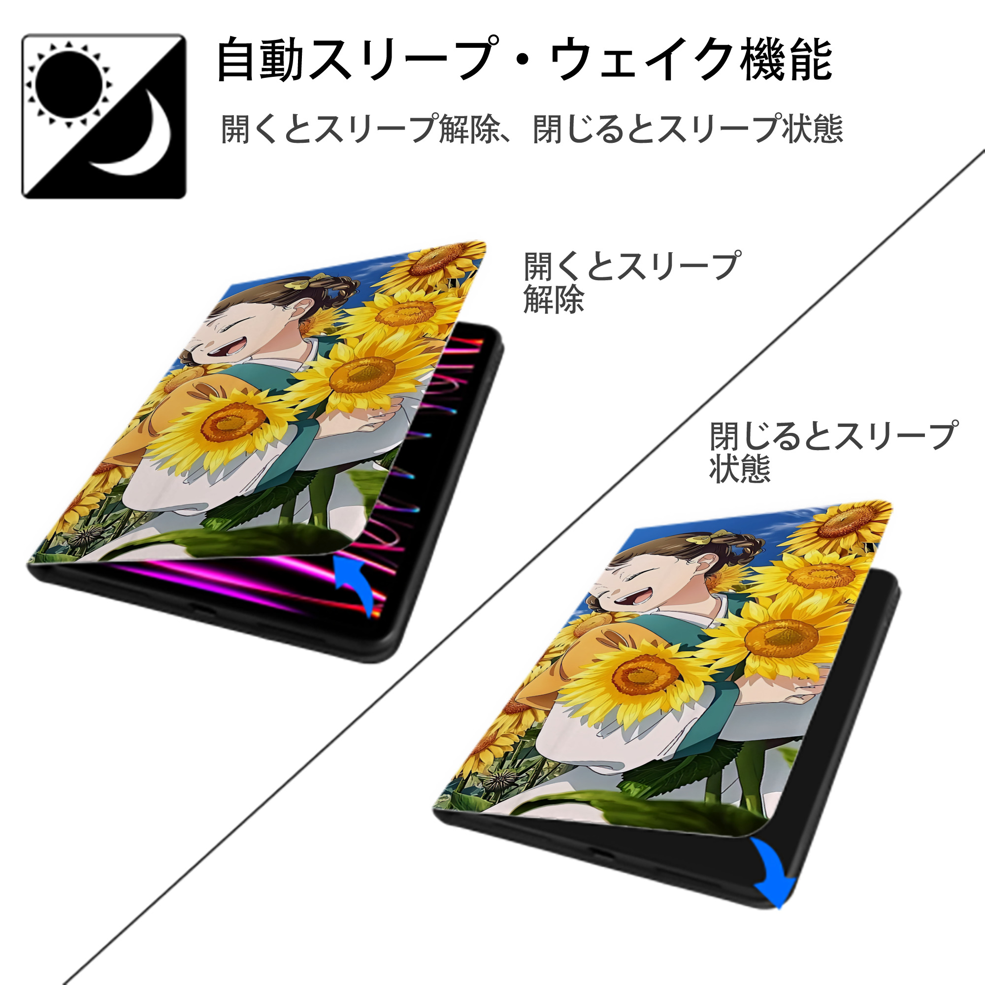 薬屋のひとりごと The Apothecary Diaries IPad ケース ブック型 PUレザー TPU 耐衝撃 軽量 薄型 ペン収納なし 全面保護 IPad 各モデル対応