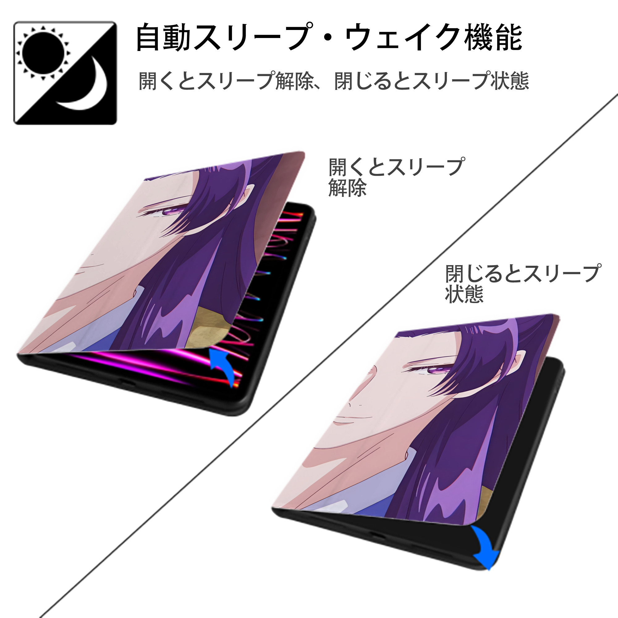 薬屋のひとりごと The Apothecary Diaries IPad ケース ブック型 PUレザー TPU 耐衝撃 軽量 薄型 ペン収納なし 全面保護 IPad 各モデル対応