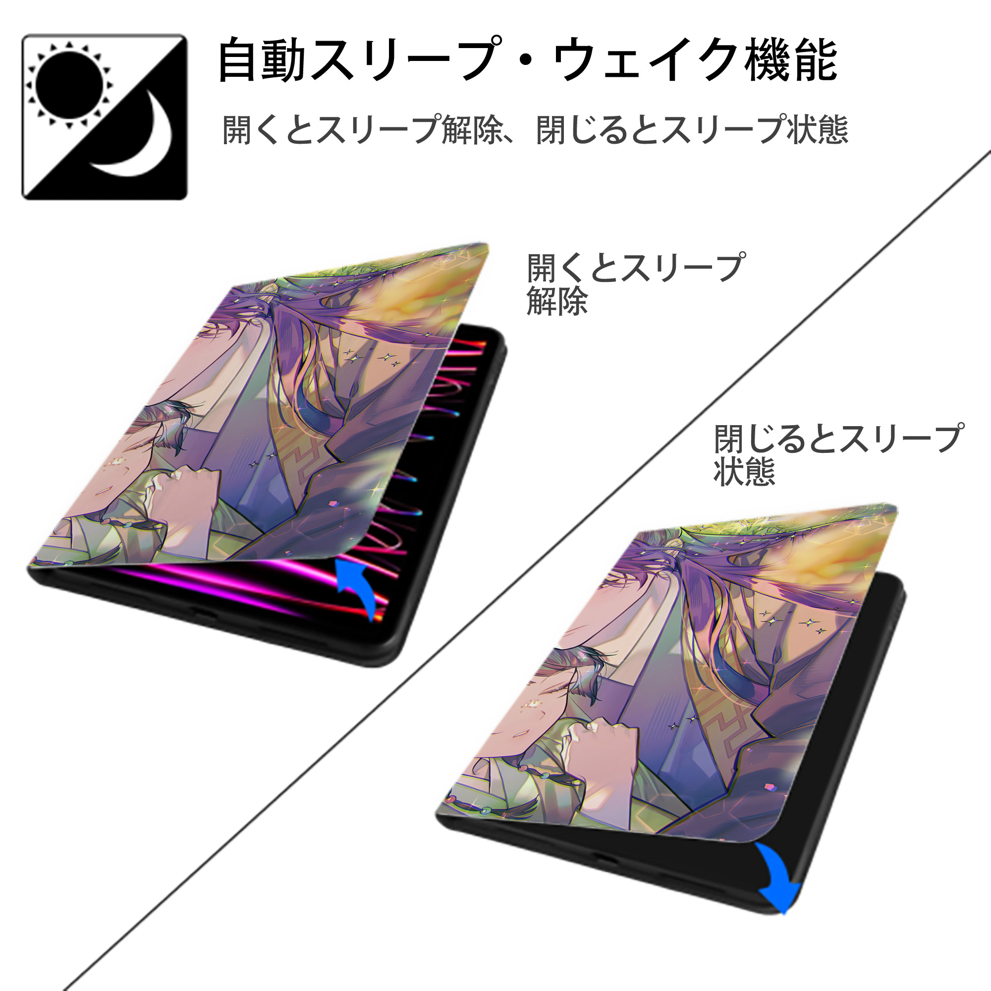 薬屋のひとりごと The Apothecary Diaries IPad ケース ブック型 PUレザー TPU 耐衝撃 軽量 薄型 ペン収納なし 全面保護 IPad 各モデル対応