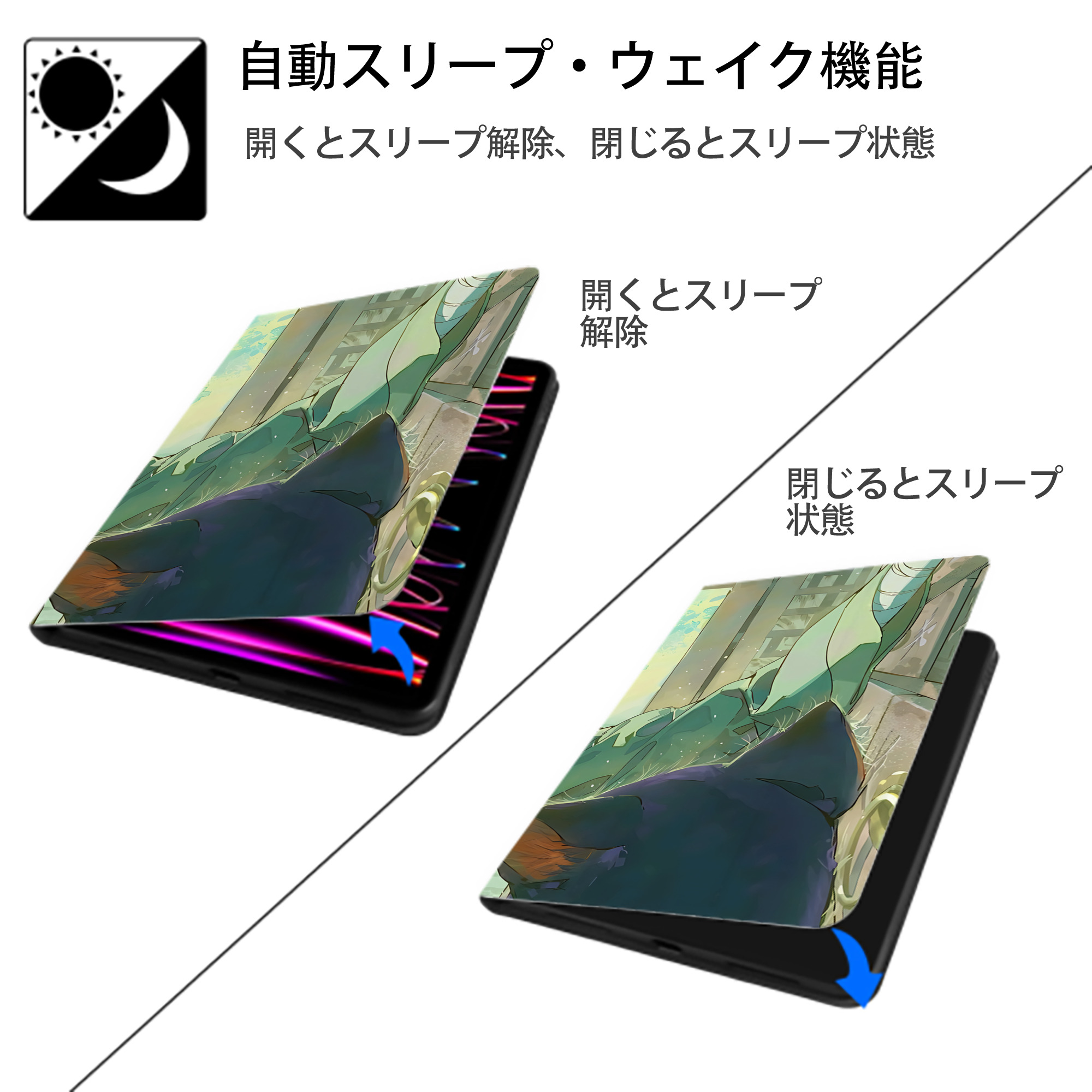 薬屋のひとりごと The Apothecary Diaries IPad ケース ブック型 PUレザー TPU 耐衝撃 軽量 薄型 ペン収納なし 全面保護 IPad 各モデル対応