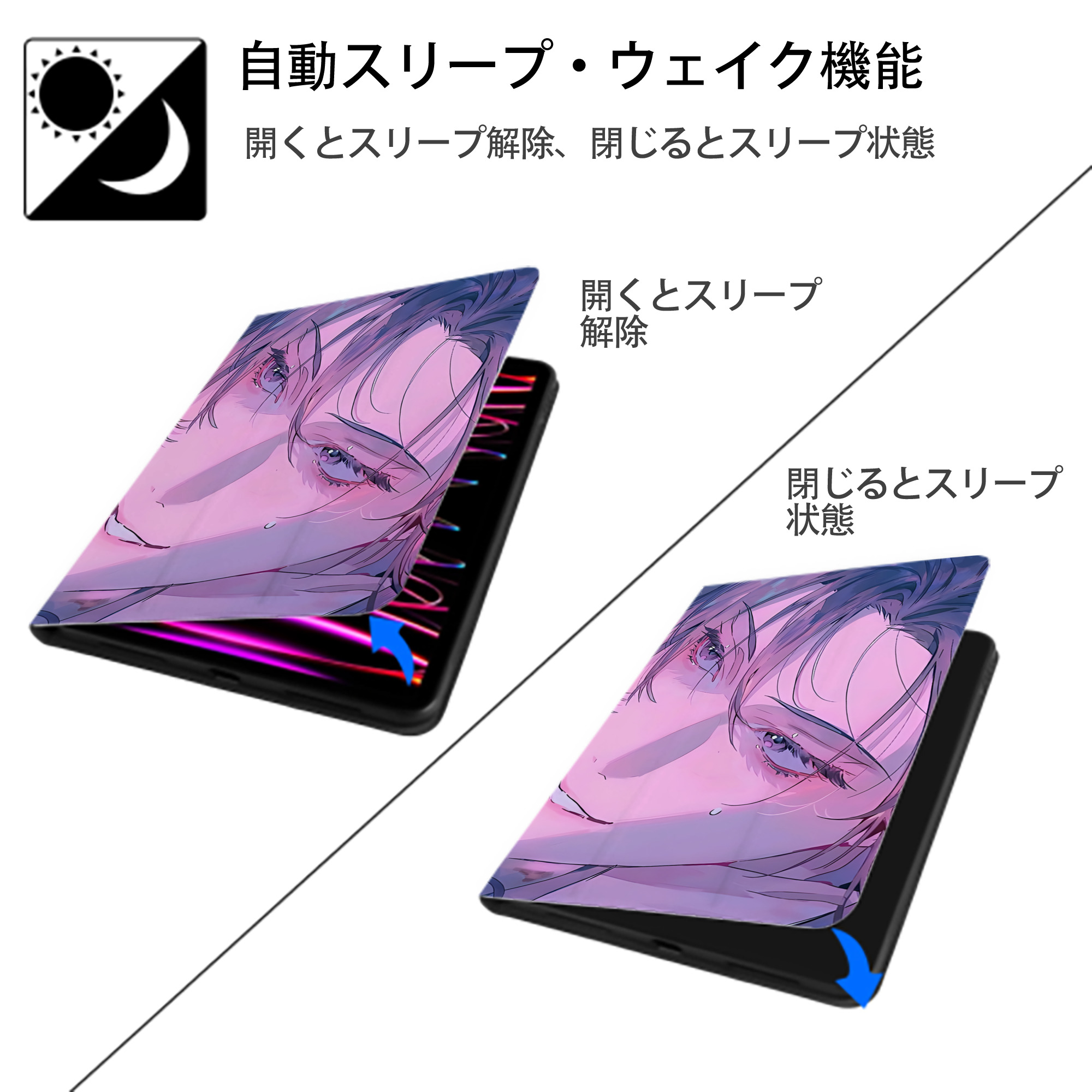 薬屋のひとりごと The Apothecary Diaries IPad ケース ブック型 PUレザー TPU 耐衝撃 軽量 薄型 ペン収納なし 全面保護 IPad 各モデル対応