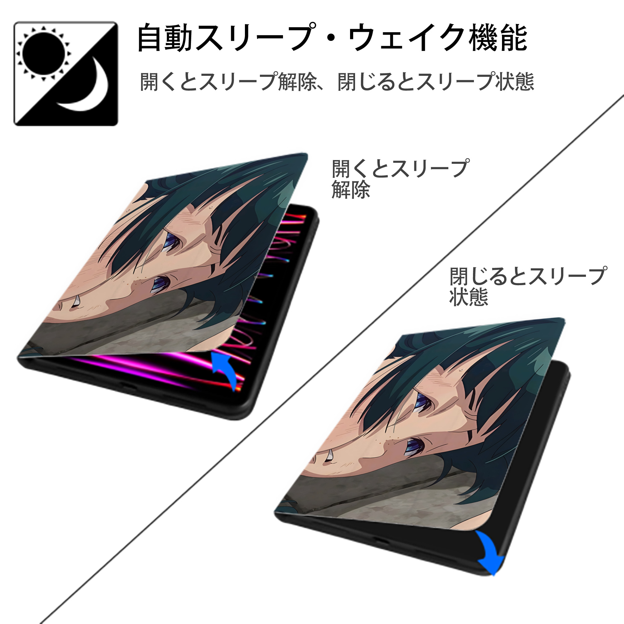 薬屋のひとりごと The Apothecary Diaries IPad ケース ブック型 PUレザー TPU 耐衝撃 軽量 薄型 ペン収納なし 全面保護 IPad 各モデル対応