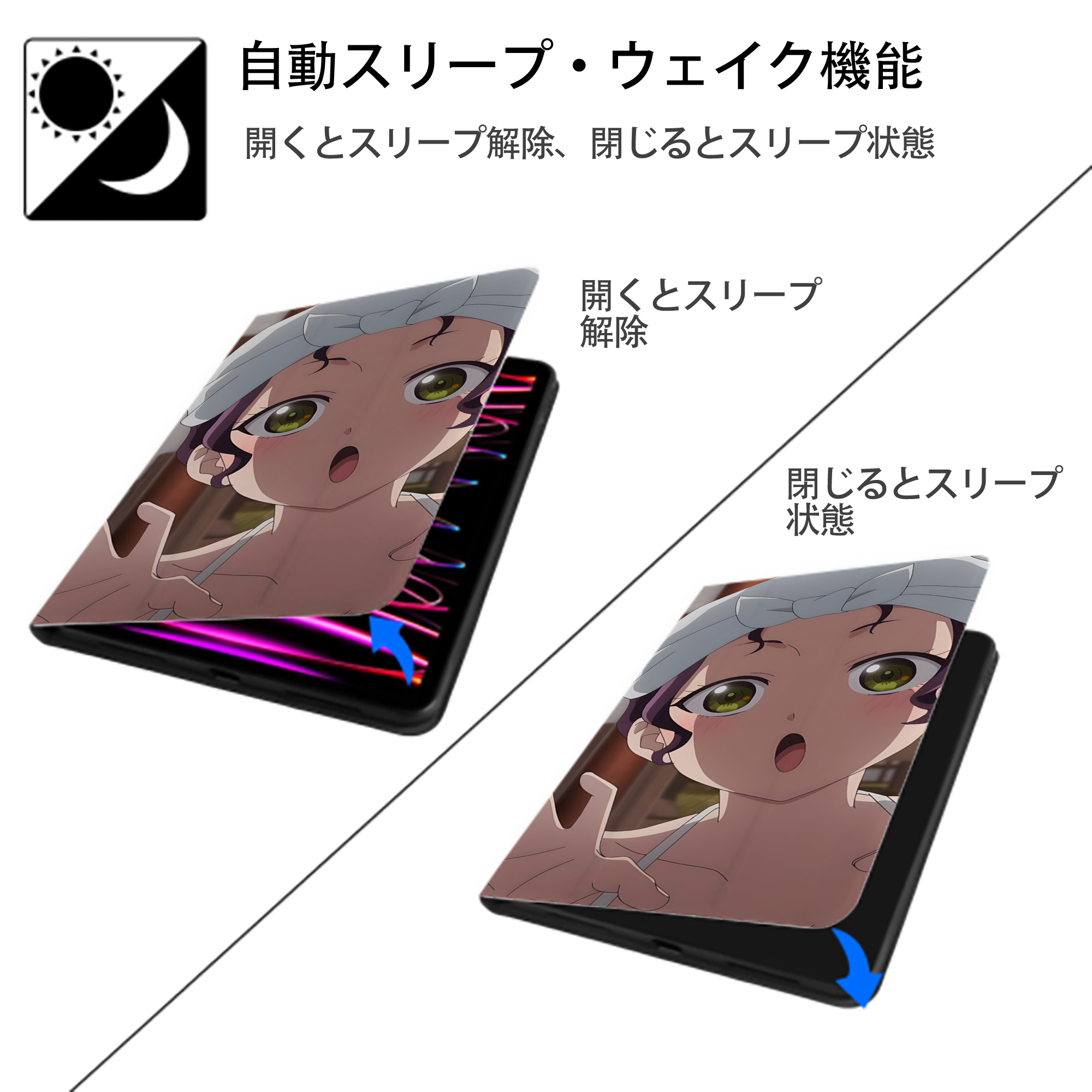 薬屋のひとりごと The Apothecary Diaries IPad ケース ブック型 PUレザー TPU 耐衝撃 軽量 薄型 ペン収納なし 全面保護 IPad 各モデル対応