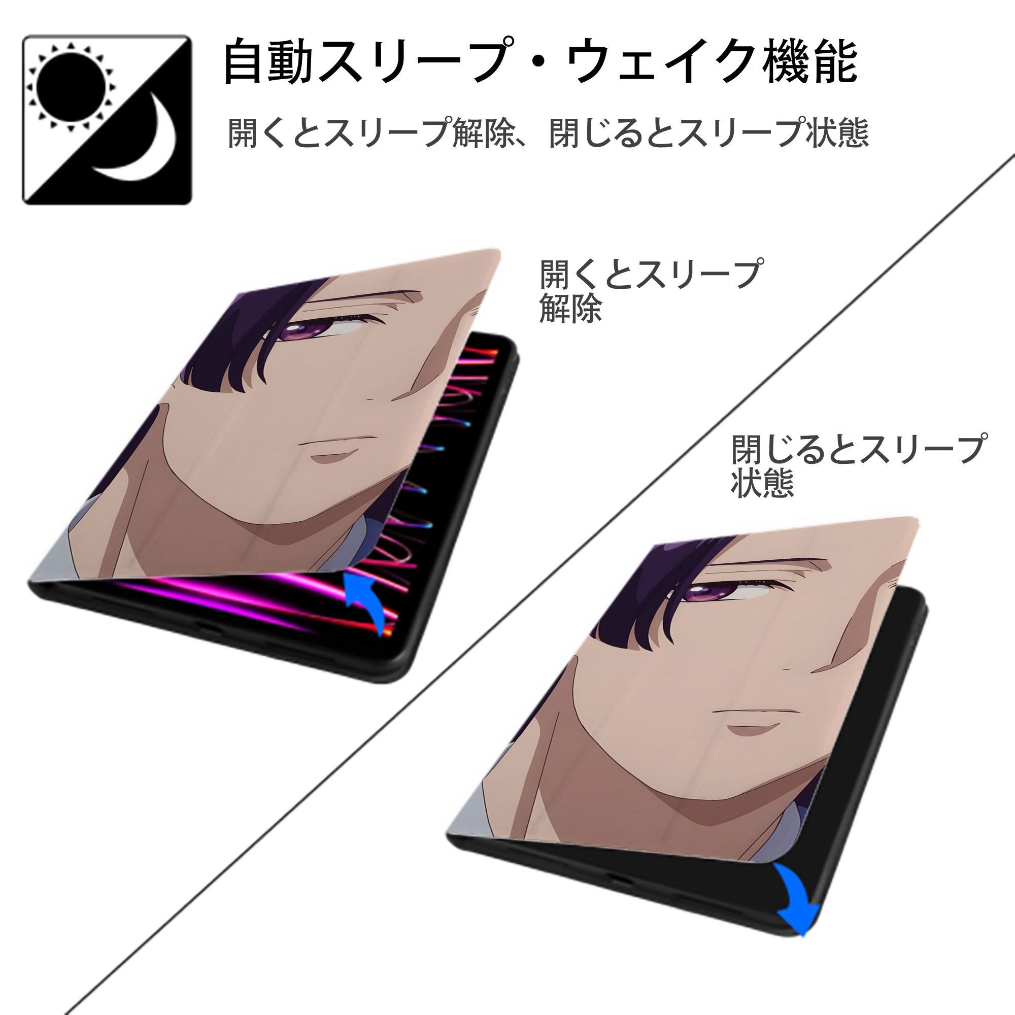 薬屋のひとりごと The Apothecary Diaries IPad ケース ブック型 PUレザー TPU 耐衝撃 軽量 薄型 ペン収納なし 全面保護 IPad 各モデル対応