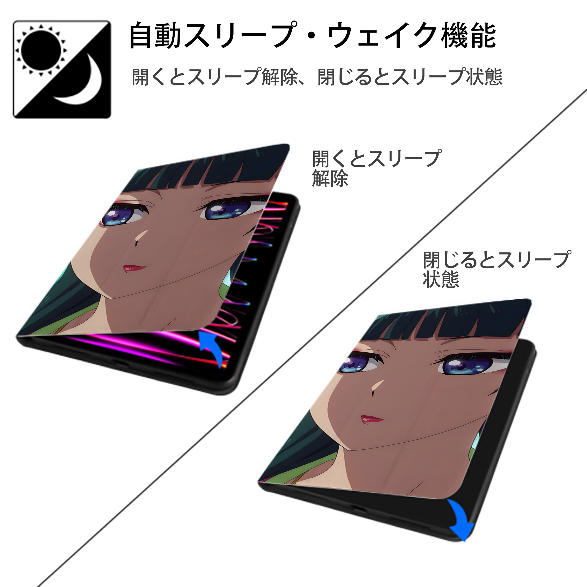 薬屋のひとりごと The Apothecary Diaries IPad ケース ブック型 PUレザー TPU 耐衝撃 軽量 薄型 ペン収納なし 全面保護 IPad 各モデル対応