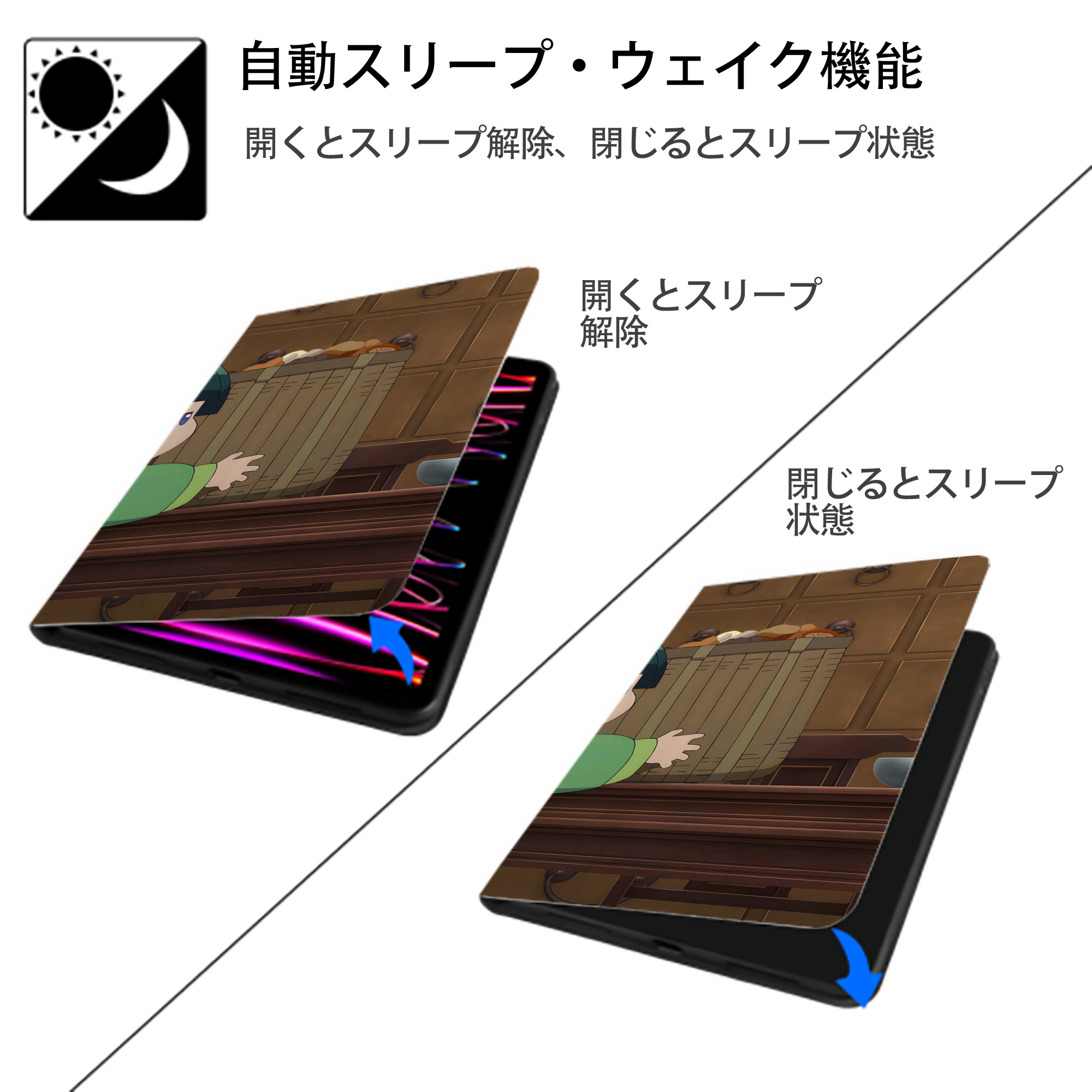 薬屋のひとりごと The Apothecary Diaries IPad ケース ブック型 PUレザー TPU 耐衝撃 軽量 薄型 ペン収納なし 全面保護 IPad 各モデル対応