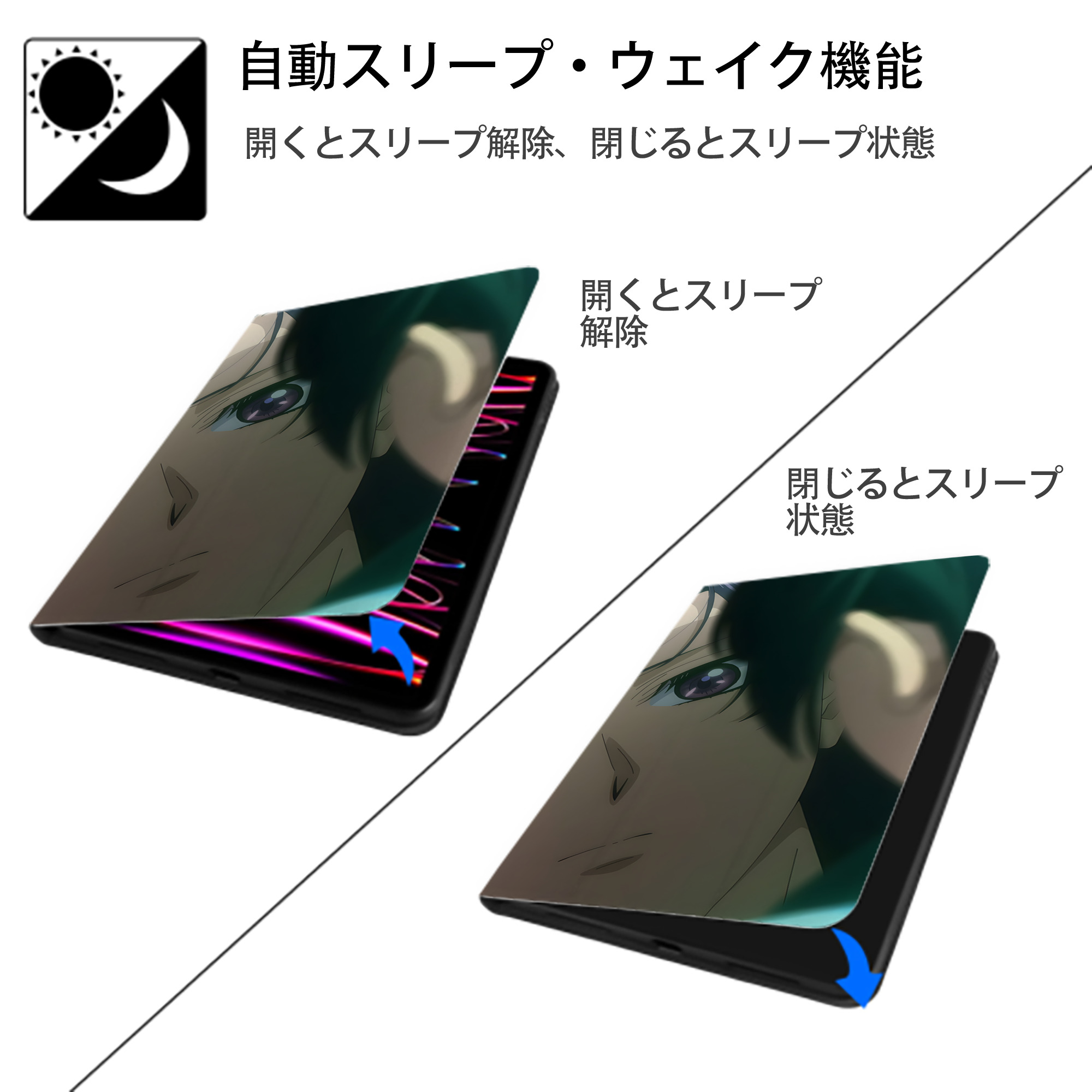 薬屋のひとりごと The Apothecary Diaries IPad ケース ブック型 PUレザー TPU 耐衝撃 軽量 薄型 ペン収納なし 全面保護 IPad 各モデル対応