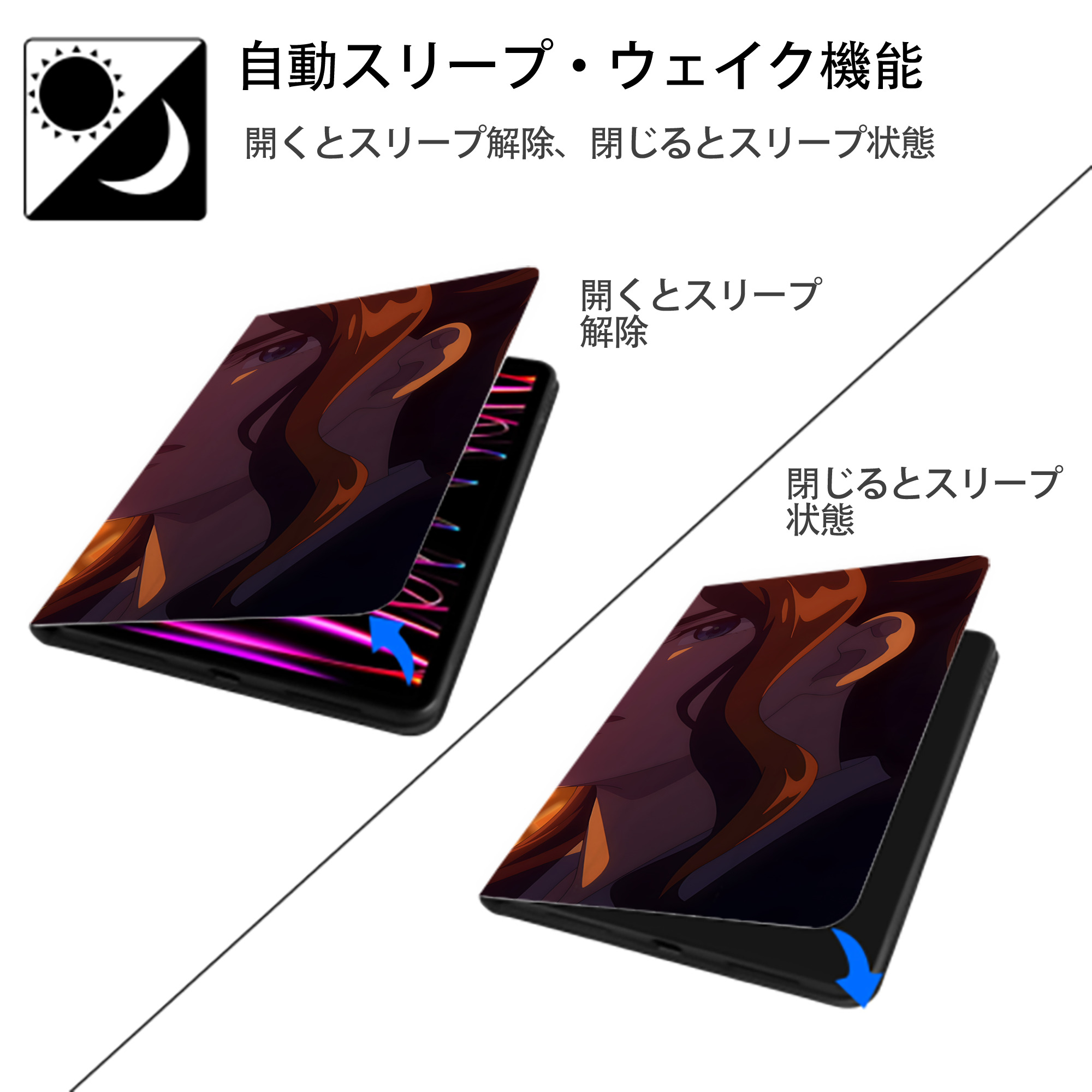 薬屋のひとりごと The Apothecary Diaries IPad ケース ブック型 PUレザー TPU 耐衝撃 軽量 薄型 ペン収納なし 全面保護 IPad 各モデル対応