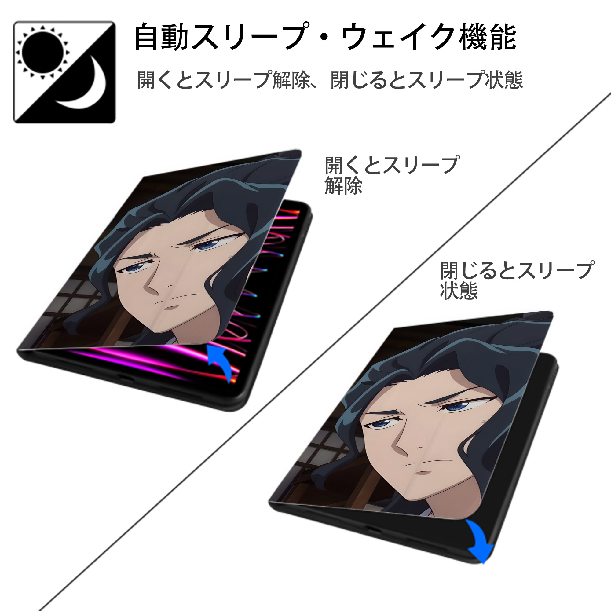 薬屋のひとりごと The Apothecary Diaries IPad ケース ブック型 PUレザー TPU 耐衝撃 軽量 薄型 ペン収納なし 全面保護 IPad 各モデル対応