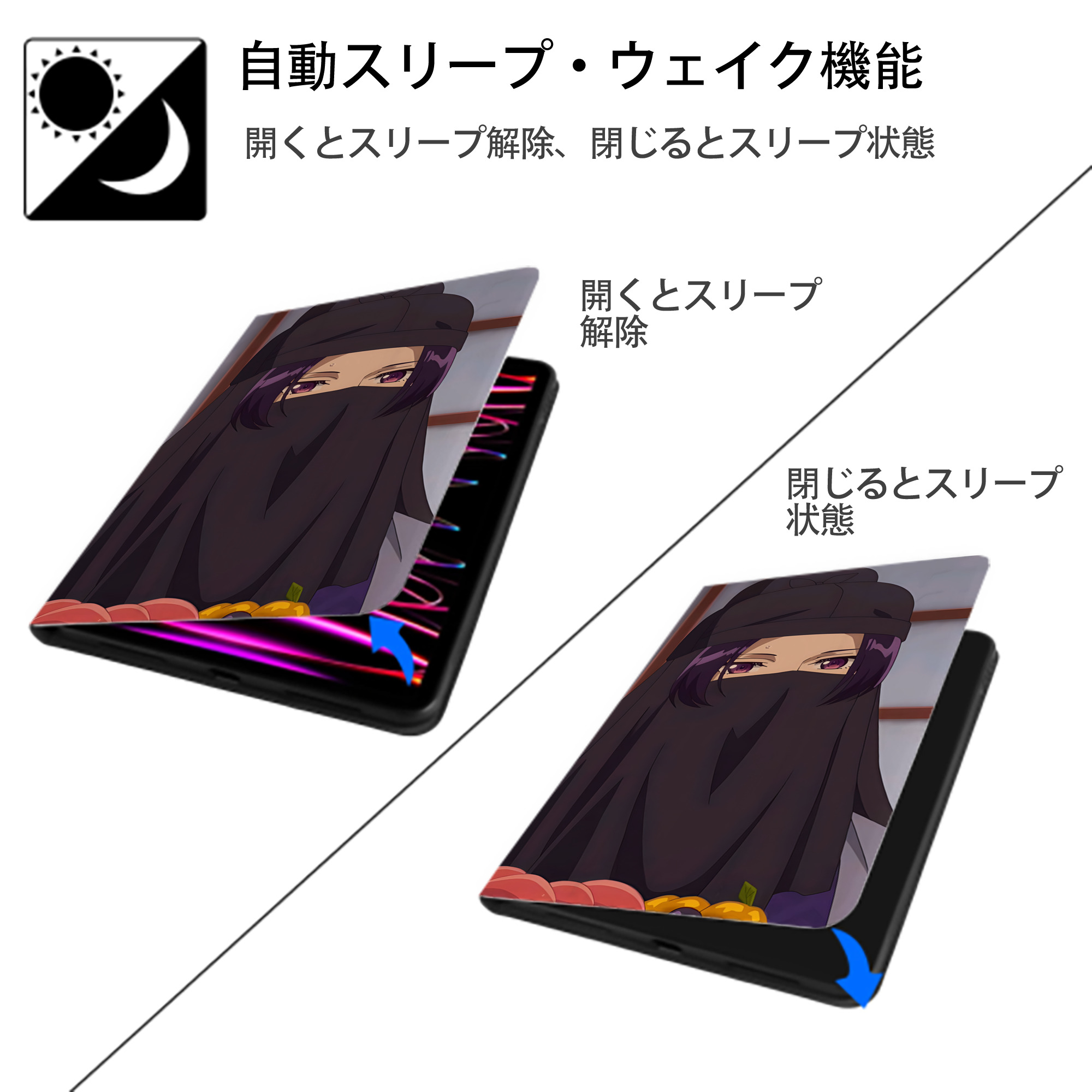 薬屋のひとりごと The Apothecary Diaries IPad ケース ブック型 PUレザー TPU 耐衝撃 軽量 薄型 ペン収納なし 全面保護 IPad 各モデル対応