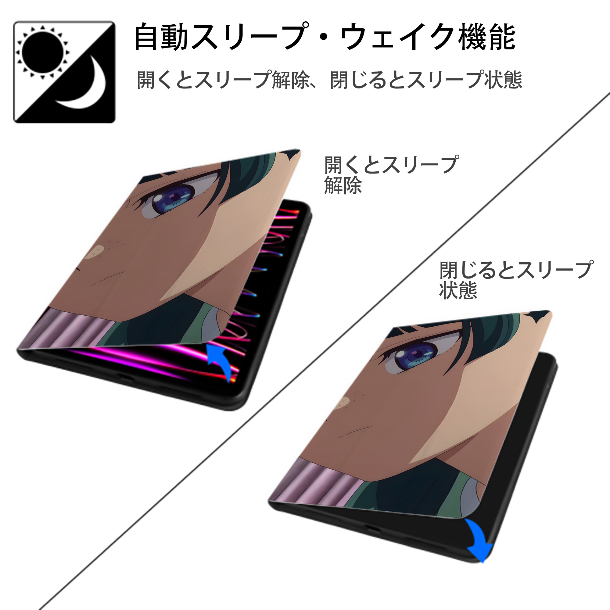 薬屋のひとりごと The Apothecary Diaries IPad ケース ブック型 PUレザー TPU 耐衝撃 軽量 薄型 ペン収納なし 全面保護 IPad 各モデル対応