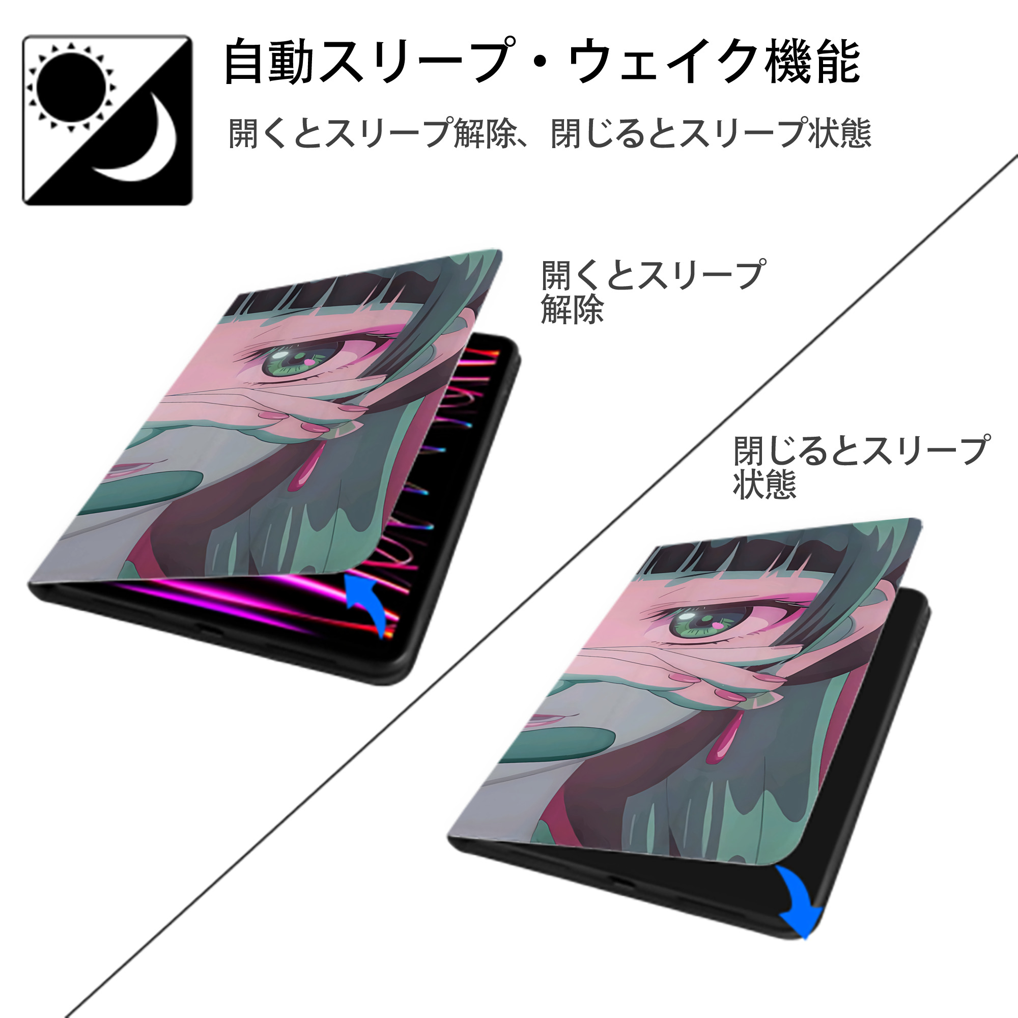 薬屋のひとりごと The Apothecary Diaries IPad ケース ブック型 PUレザー TPU 耐衝撃 軽量 薄型 ペン収納なし 全面保護 IPad 各モデル対応