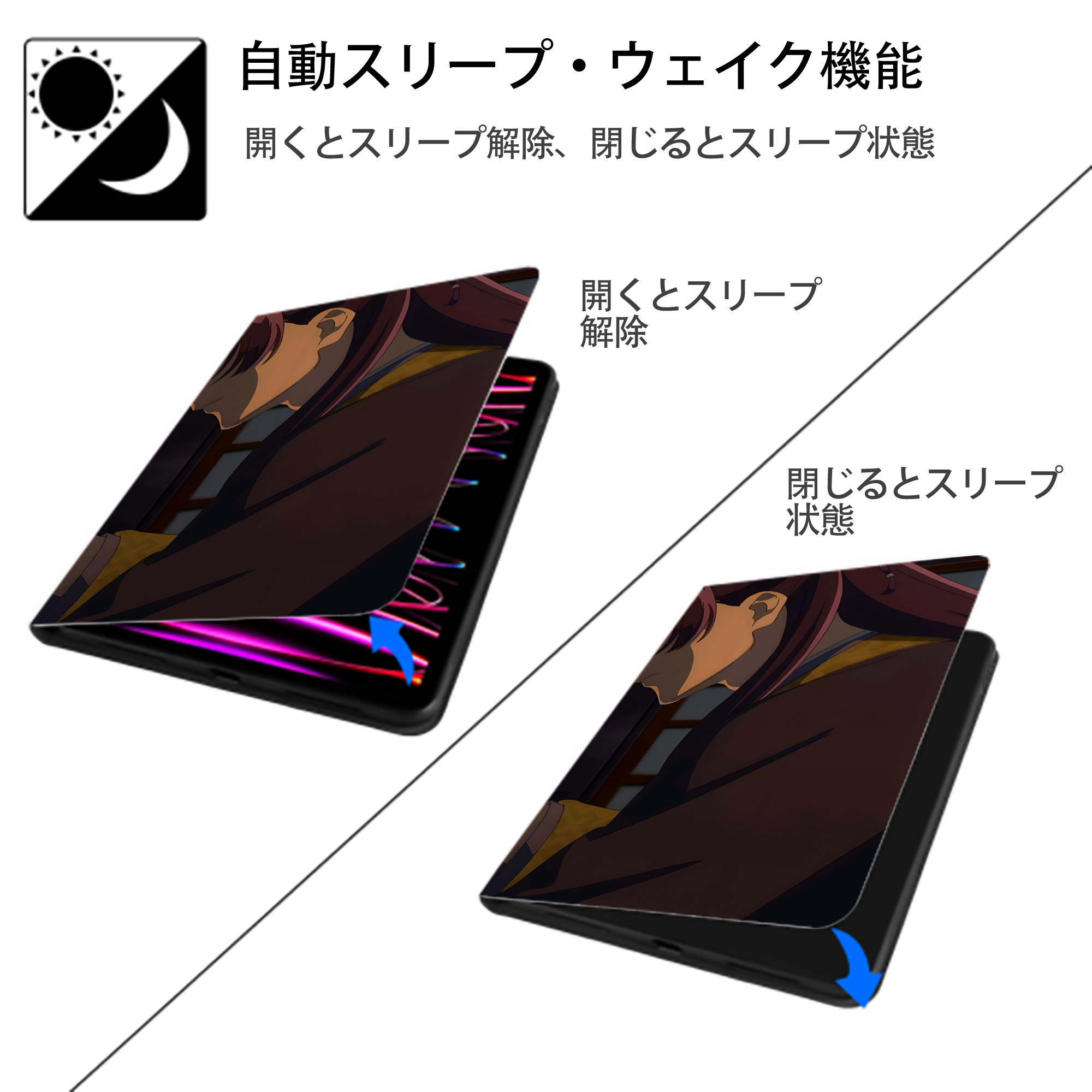 薬屋のひとりごと The Apothecary Diaries IPad ケース ブック型 PUレザー TPU 耐衝撃 軽量 薄型 ペン収納なし 全面保護 IPad 各モデル対応
