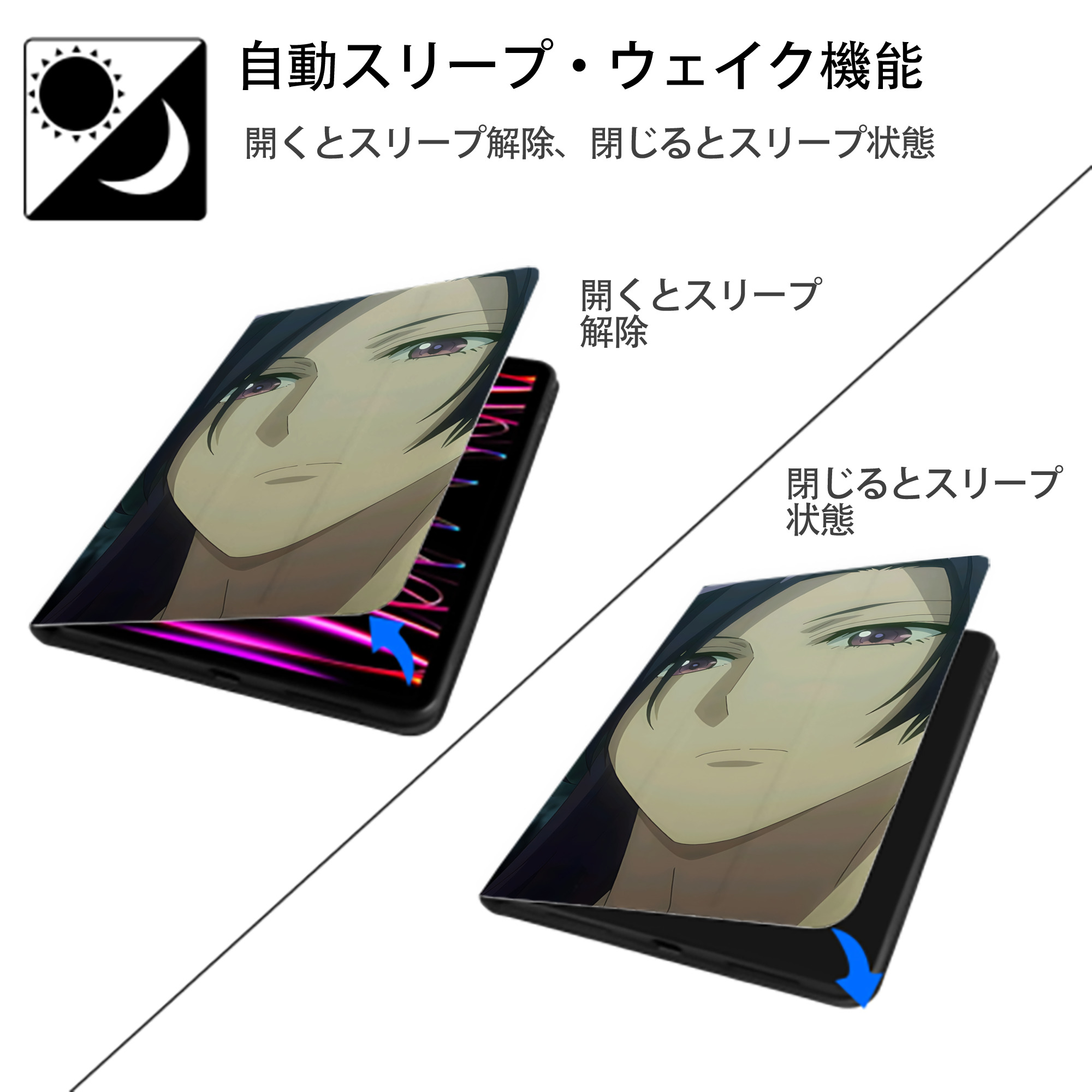 薬屋のひとりごと The Apothecary Diaries IPad ケース ブック型 PUレザー TPU 耐衝撃 軽量 薄型 ペン収納なし 全面保護 IPad 各モデル対応