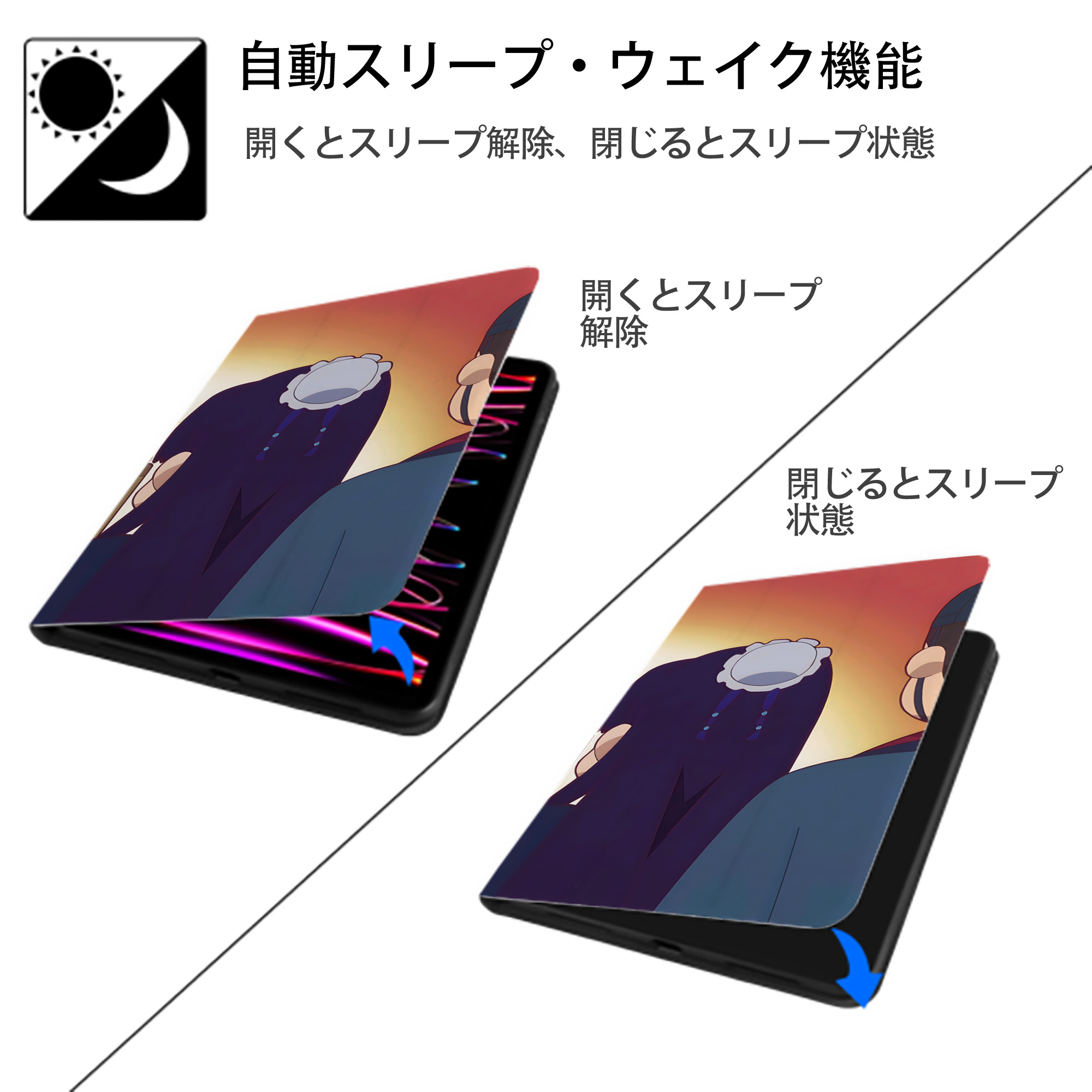 薬屋のひとりごと The Apothecary Diaries IPad ケース ブック型 PUレザー TPU 耐衝撃 軽量 薄型 ペン収納なし 全面保護 IPad 各モデル対応