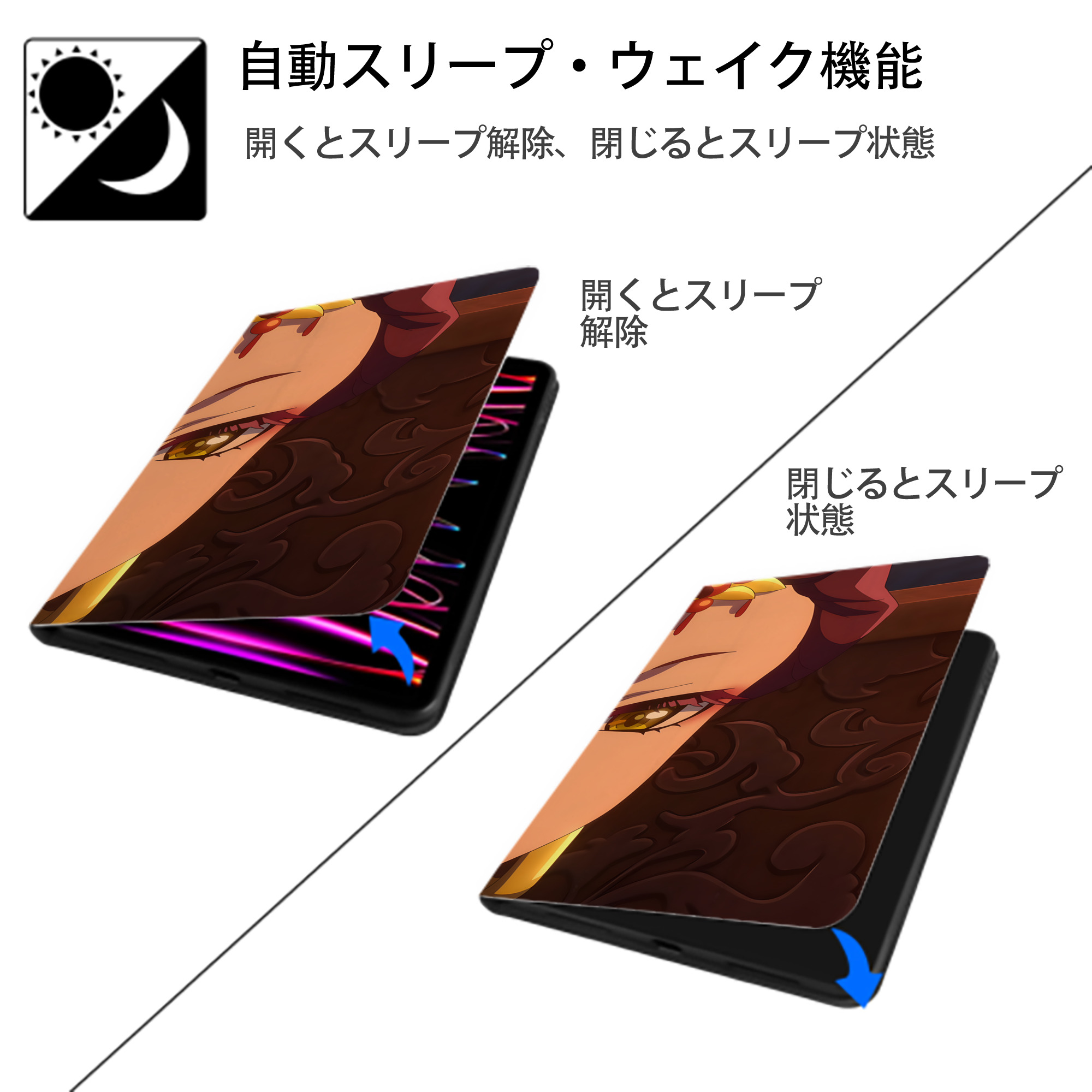 薬屋のひとりごと The Apothecary Diaries IPad ケース ブック型 PUレザー TPU 耐衝撃 軽量 薄型 ペン収納なし 全面保護 IPad 各モデル対応
