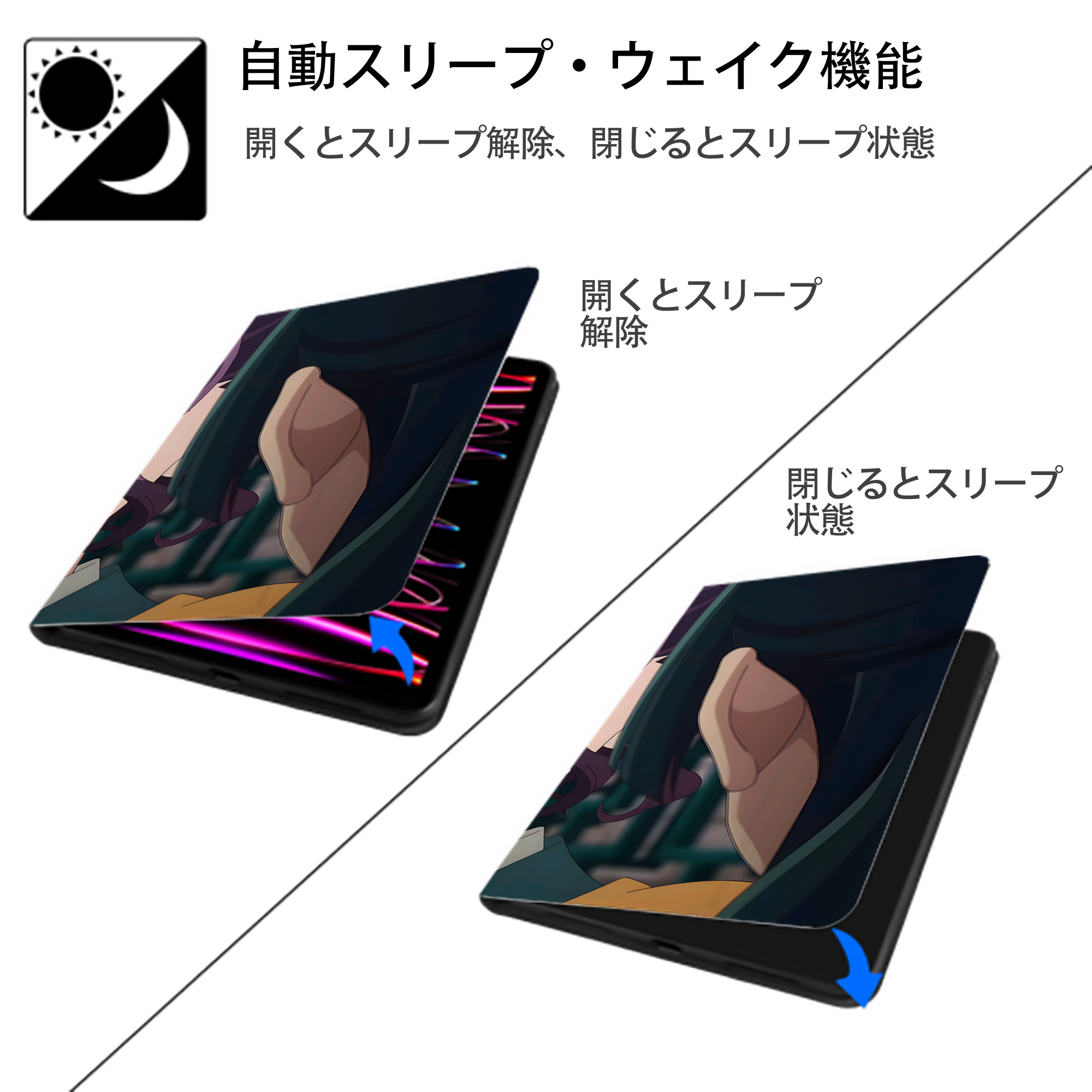 薬屋のひとりごと The Apothecary Diaries IPad ケース ブック型 PUレザー TPU 耐衝撃 軽量 薄型 ペン収納なし 全面保護 IPad 各モデル対応