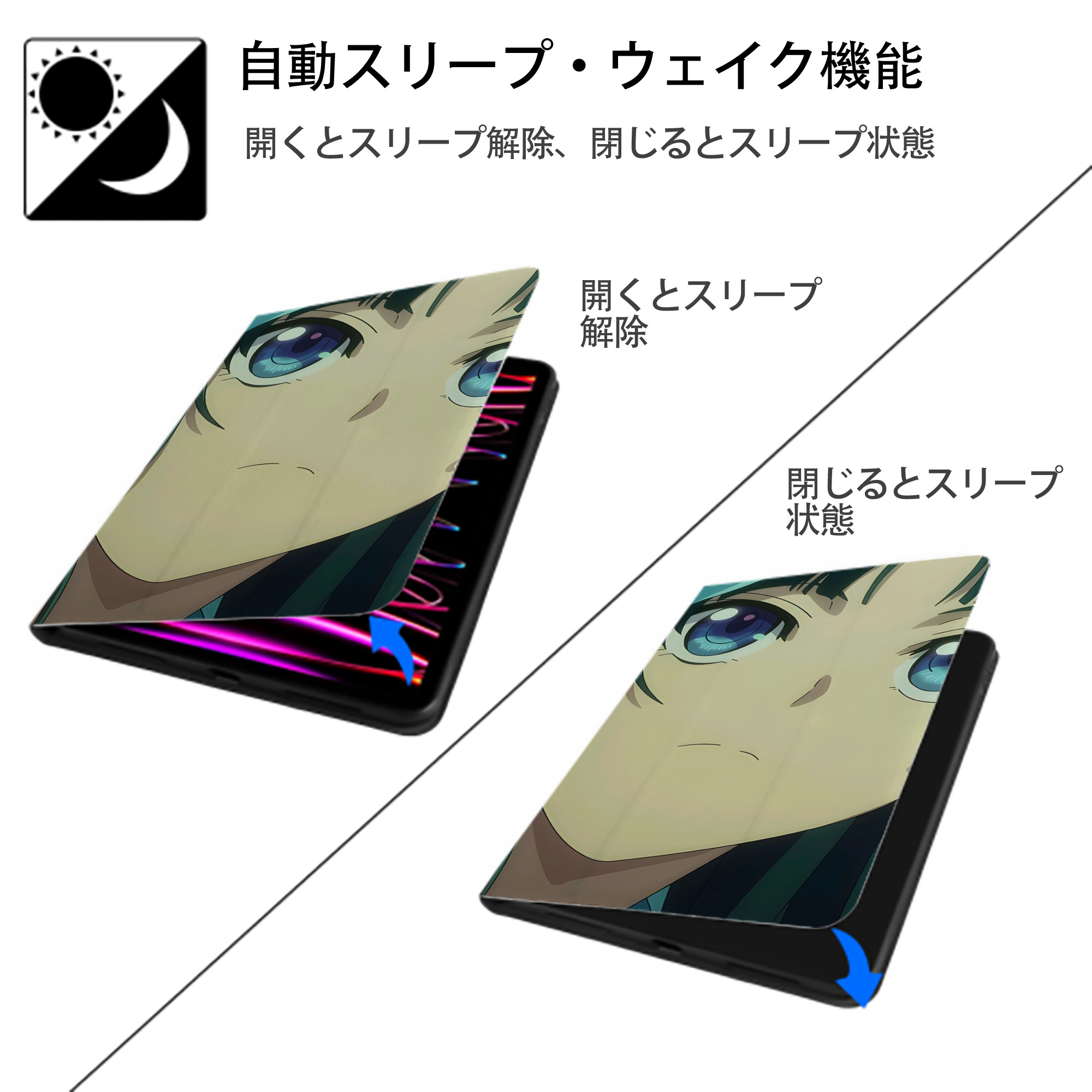 薬屋のひとりごと The Apothecary Diaries IPad ケース ブック型 PUレザー TPU 耐衝撃 軽量 薄型 ペン収納なし 全面保護 IPad 各モデル対応