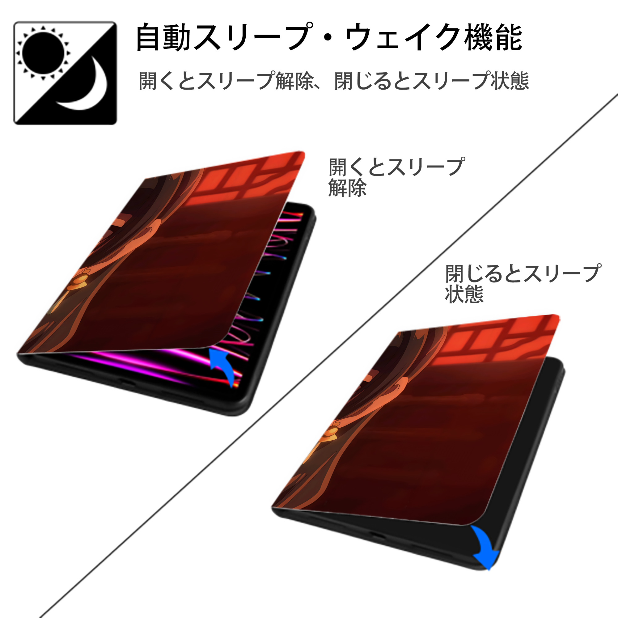 薬屋のひとりごと The Apothecary Diaries IPad ケース ブック型 PUレザー TPU 耐衝撃 軽量 薄型 ペン収納なし 全面保護 IPad 各モデル対応