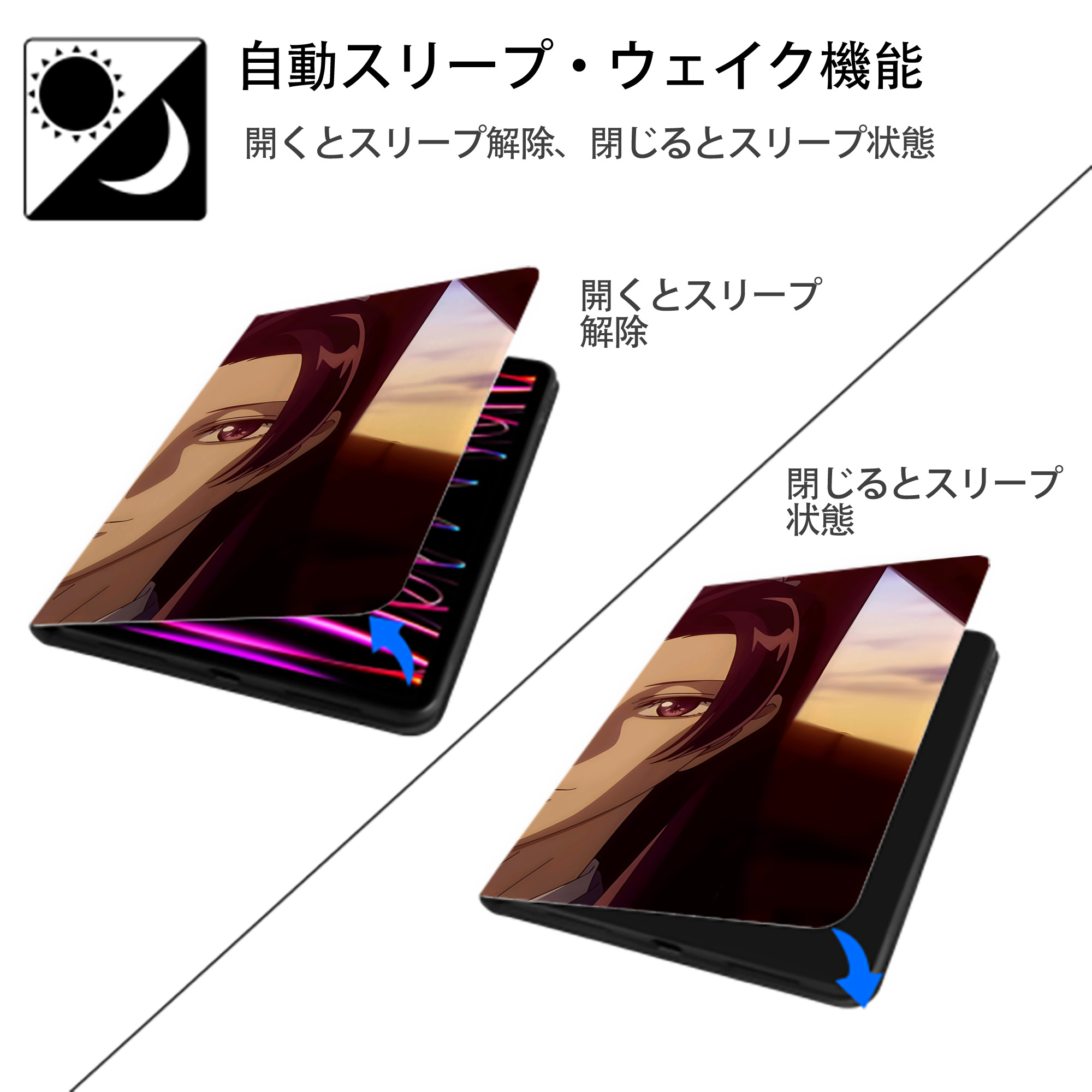薬屋のひとりごと The Apothecary Diaries IPad ケース ブック型 PUレザー TPU 耐衝撃 軽量 薄型 ペン収納なし 全面保護 IPad 各モデル対応