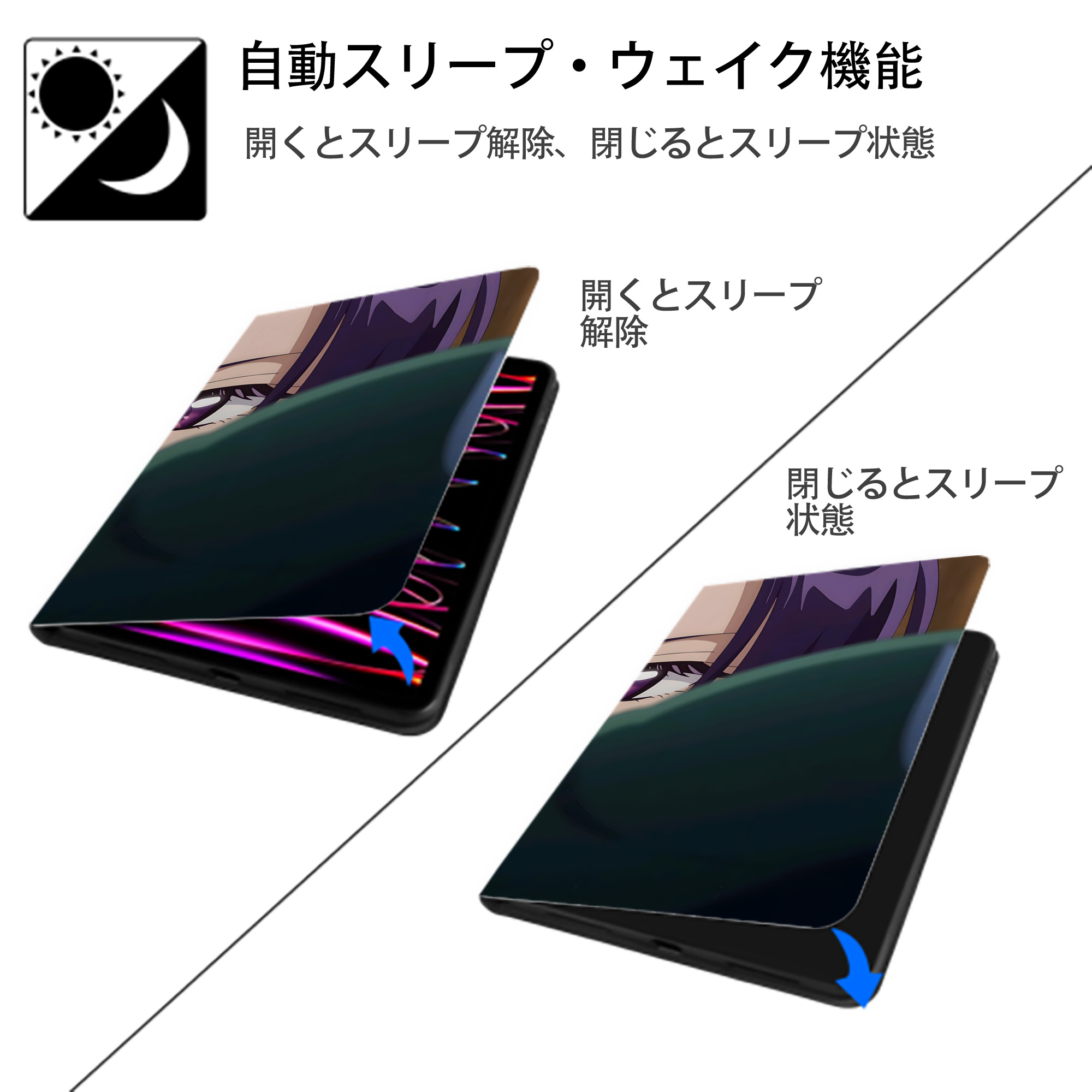薬屋のひとりごと The Apothecary Diaries IPad ケース ブック型 PUレザー TPU 耐衝撃 軽量 薄型 ペン収納なし 全面保護 IPad 各モデル対応
