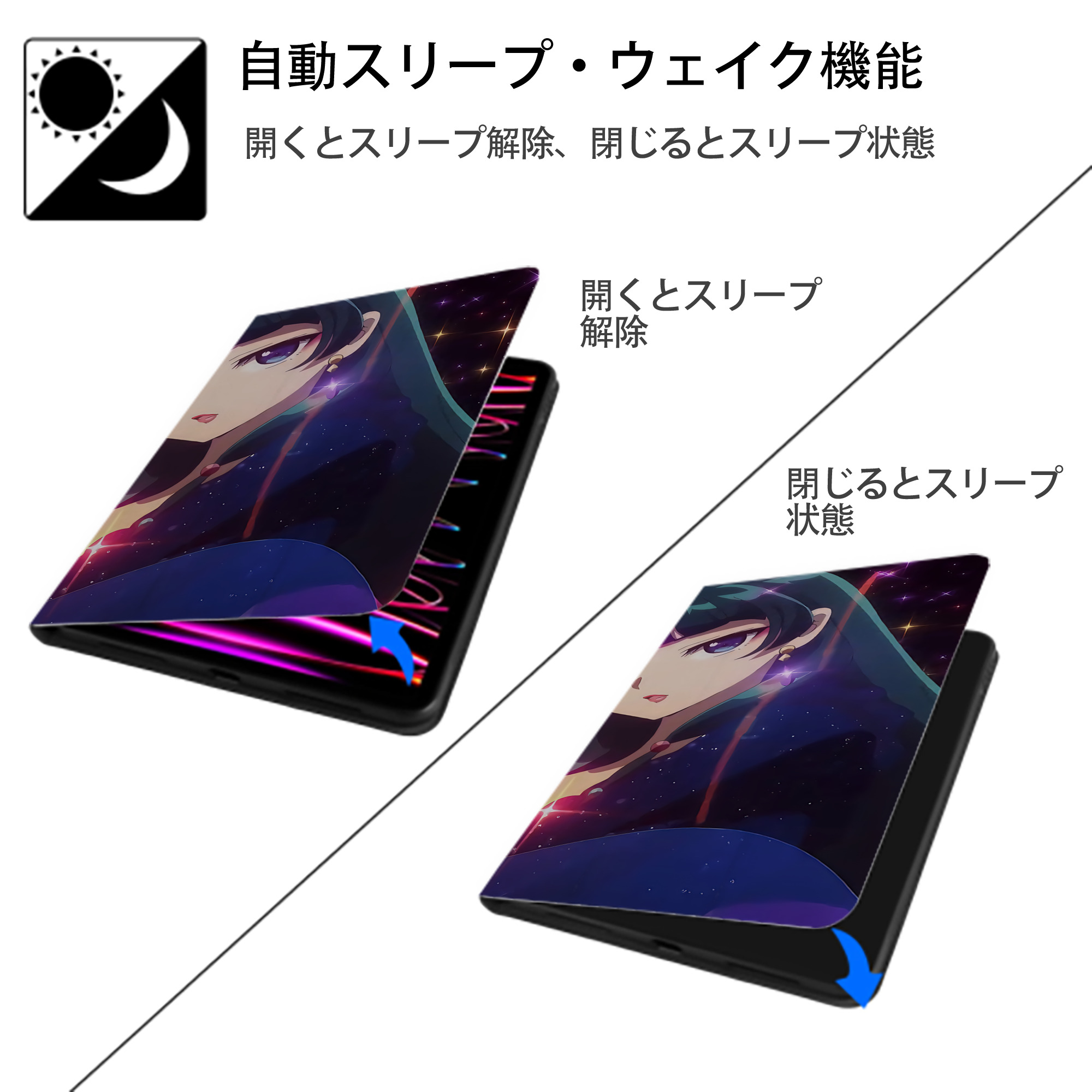 薬屋のひとりごと The Apothecary Diaries IPadケース ペンホルダー付き ブックスタイルデザイン