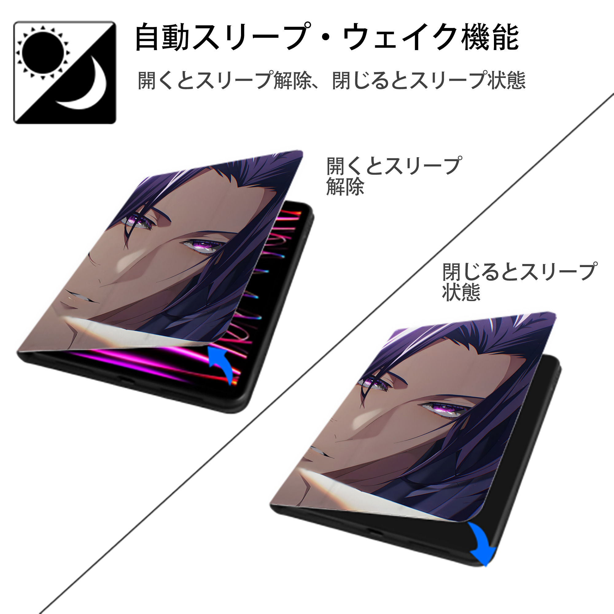 薬屋のひとりごと The Apothecary Diaries IPadケース ペンホルダー付き ブックスタイルデザイン