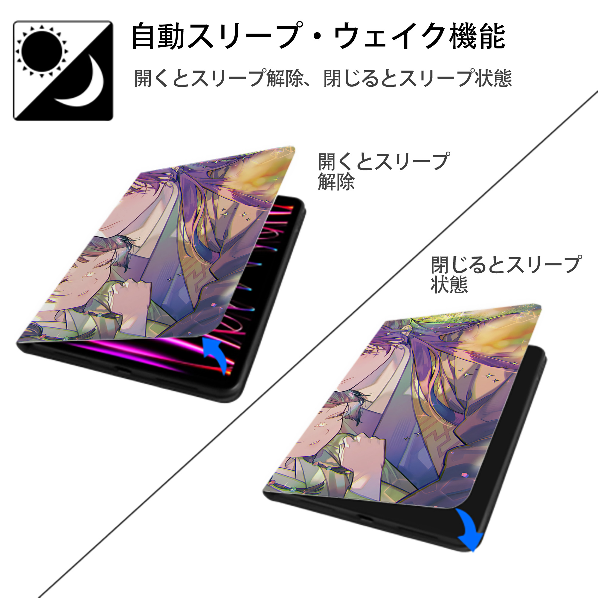 薬屋のひとりごと The Apothecary Diaries IPadケース ペンホルダー付き ブックスタイルデザイン