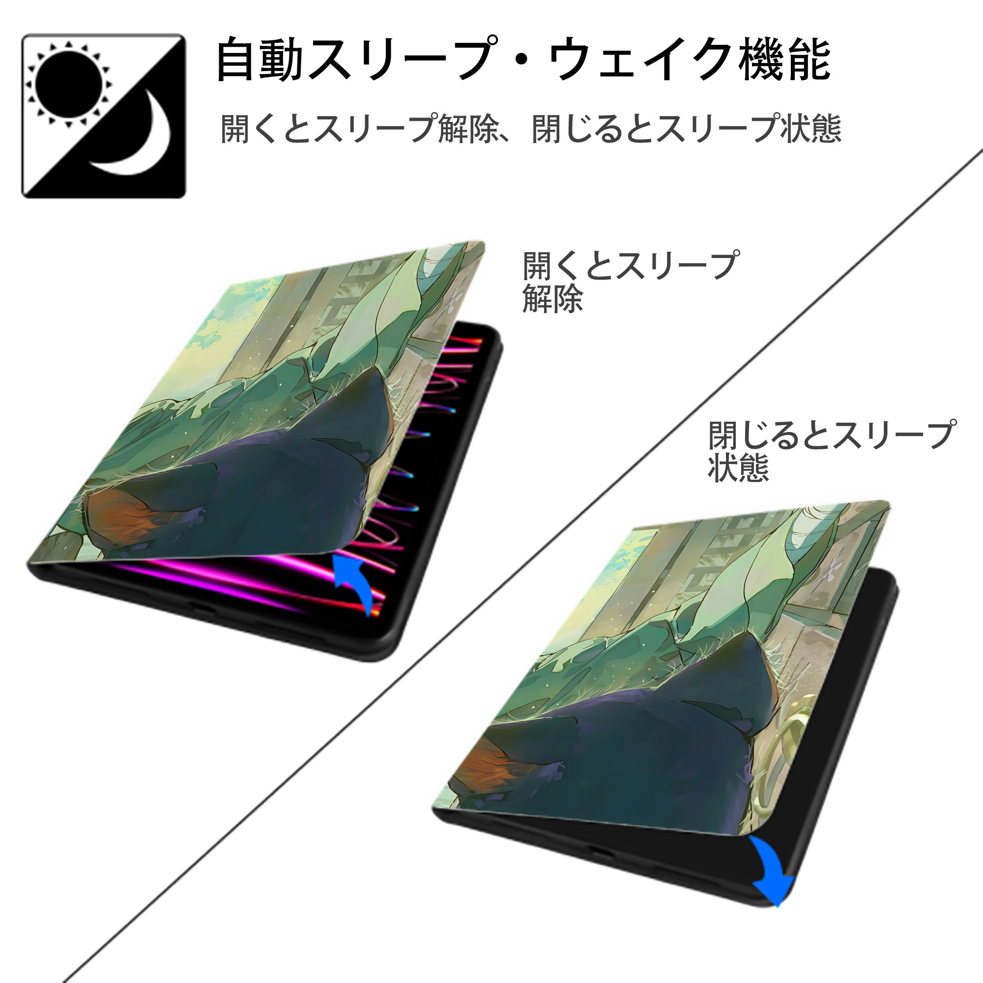 薬屋のひとりごと The Apothecary Diaries IPadケース ペンホルダー付き ブックスタイルデザイン