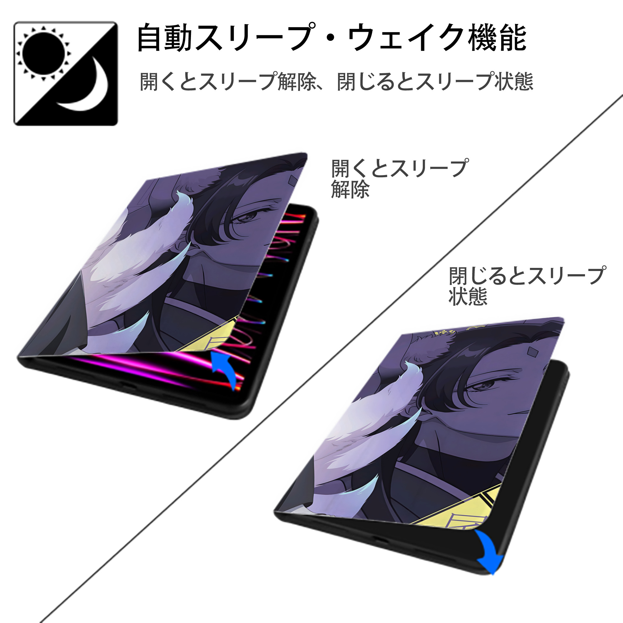 薬屋のひとりごと The Apothecary Diaries IPadケース ペンホルダー付き ブックスタイルデザイン