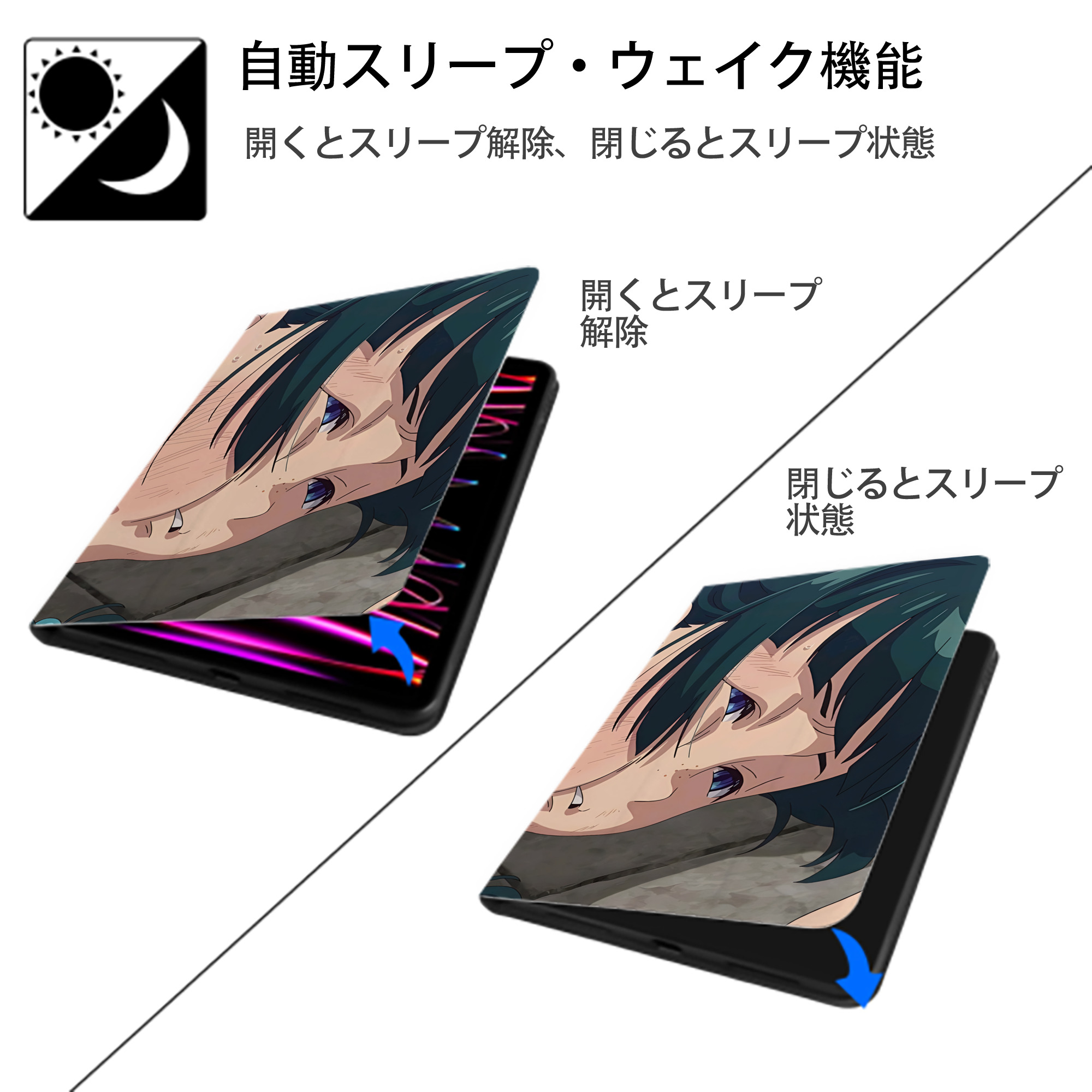 薬屋のひとりごと The Apothecary Diaries IPadケース ペンホルダー付き ブックスタイルデザイン