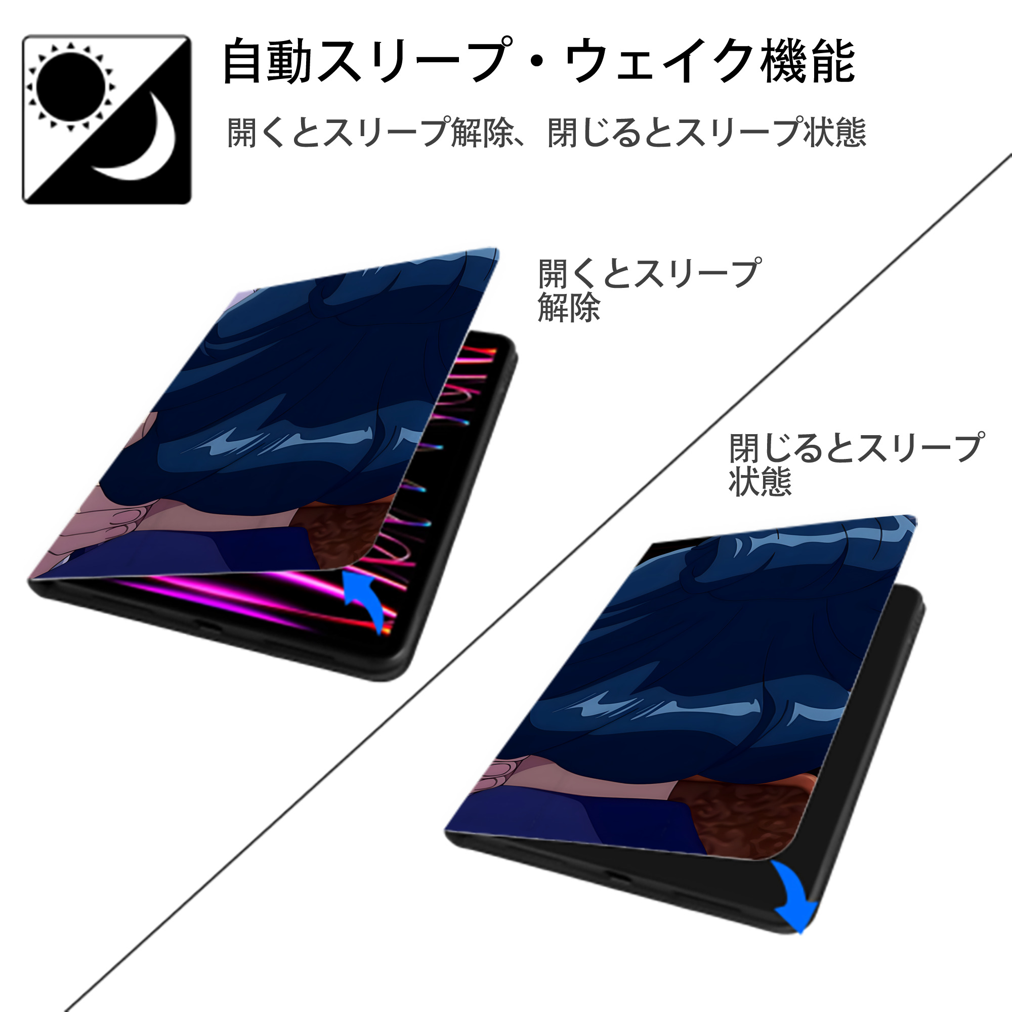 薬屋のひとりごと The Apothecary Diaries IPadケース ペンホルダー付き ブックスタイルデザイン