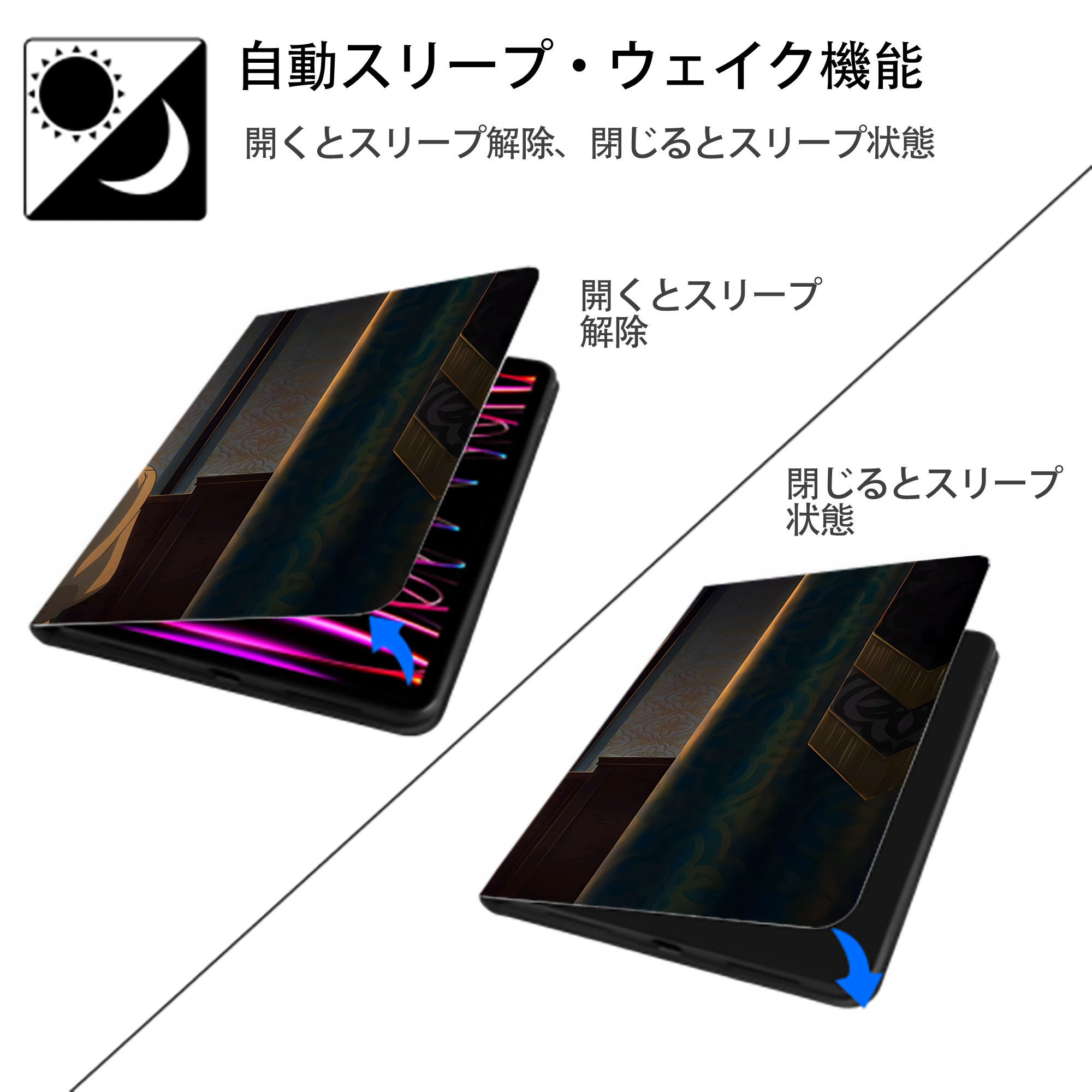 薬屋のひとりごと The Apothecary Diaries IPadケース ペンホルダー付き ブックスタイルデザイン