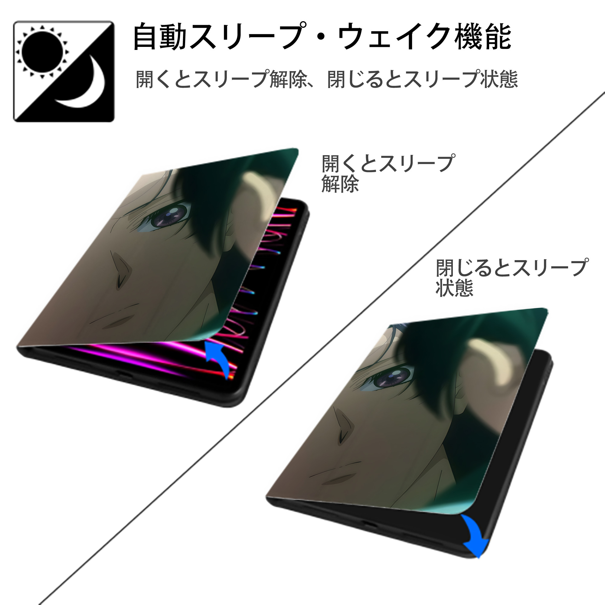薬屋のひとりごと The Apothecary Diaries IPadケース ペンホルダー付き ブックスタイルデザイン