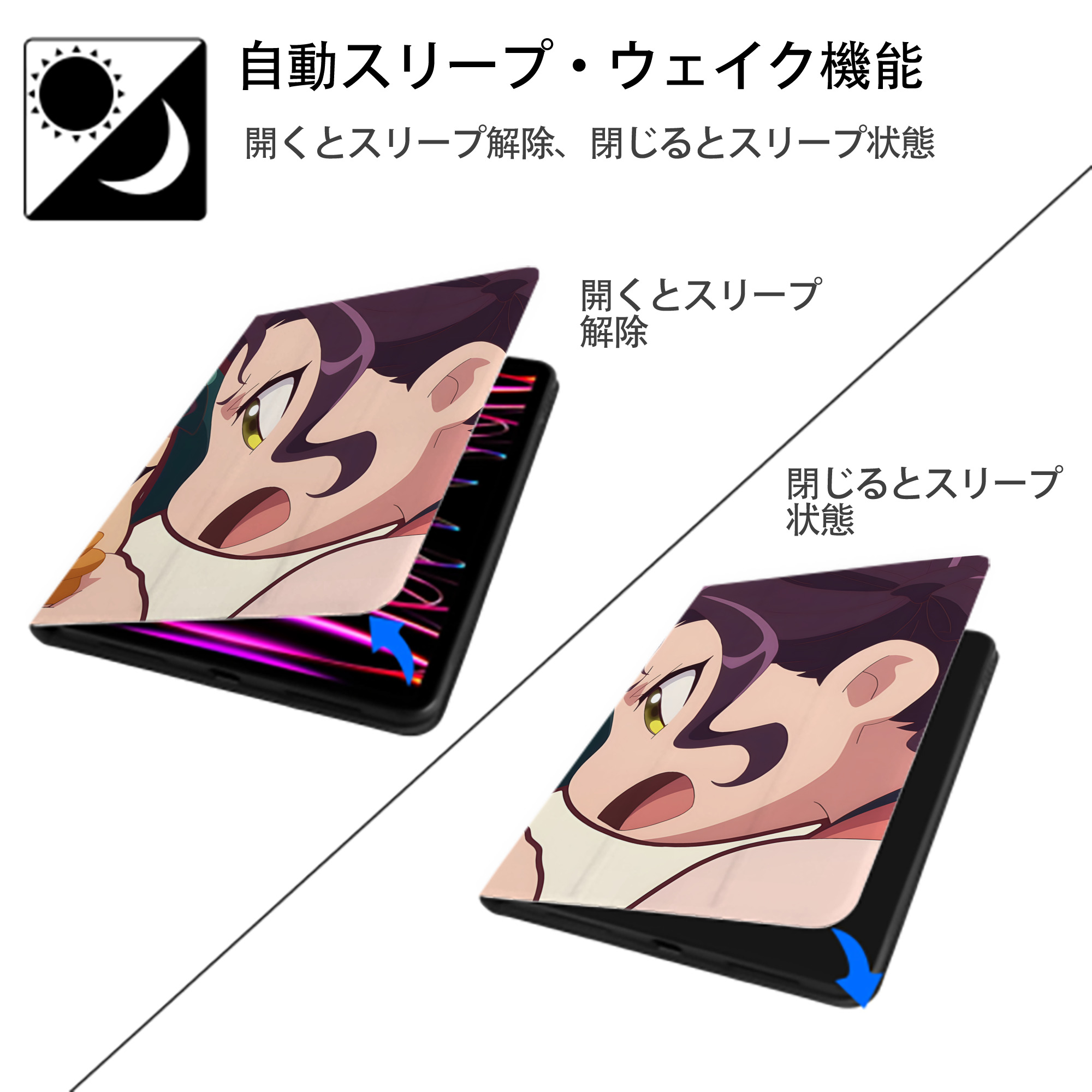 薬屋のひとりごと The Apothecary Diaries IPadケース ペンホルダー付き ブックスタイルデザイン