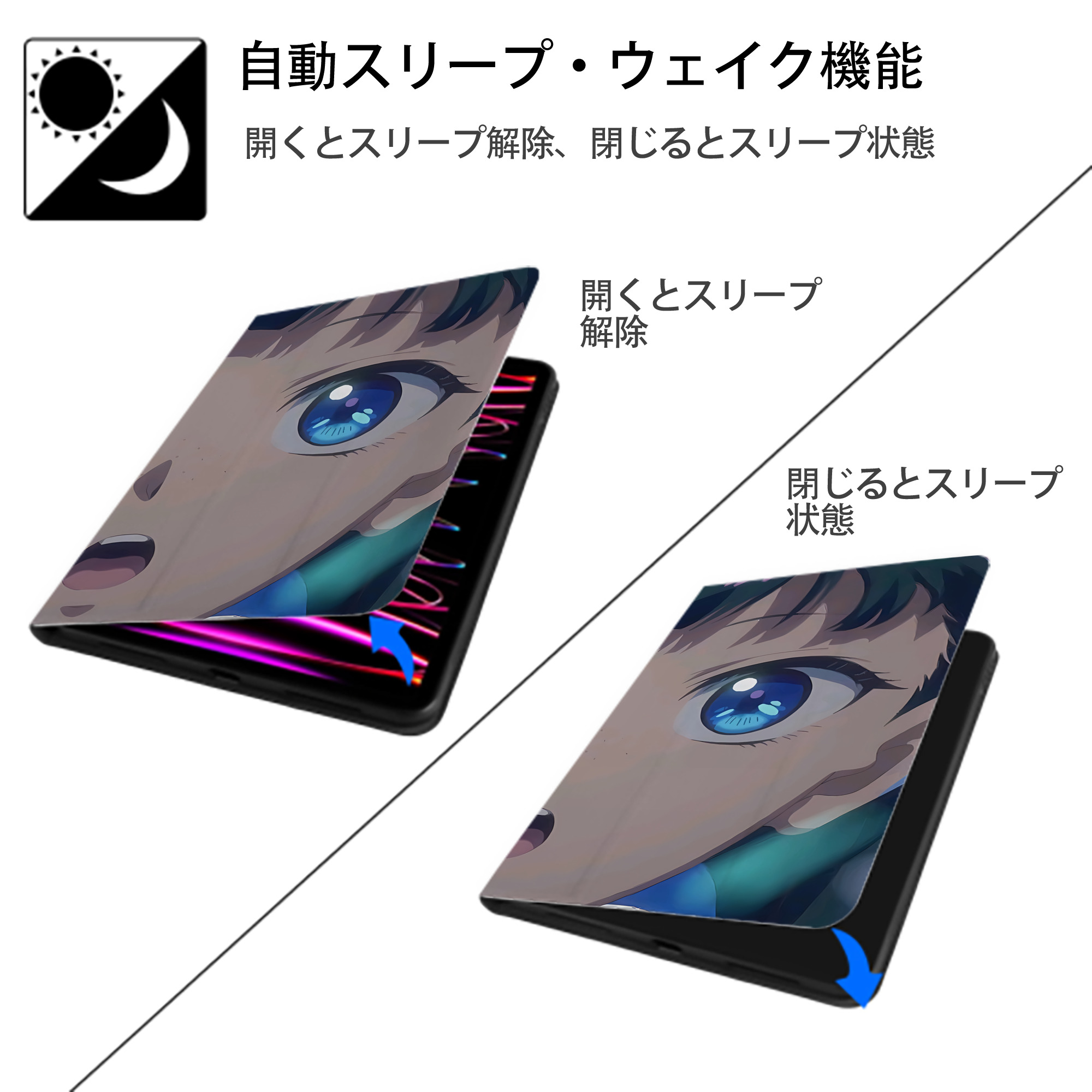 薬屋のひとりごと The Apothecary Diaries IPadケース ペンホルダー付き ブックスタイルデザイン