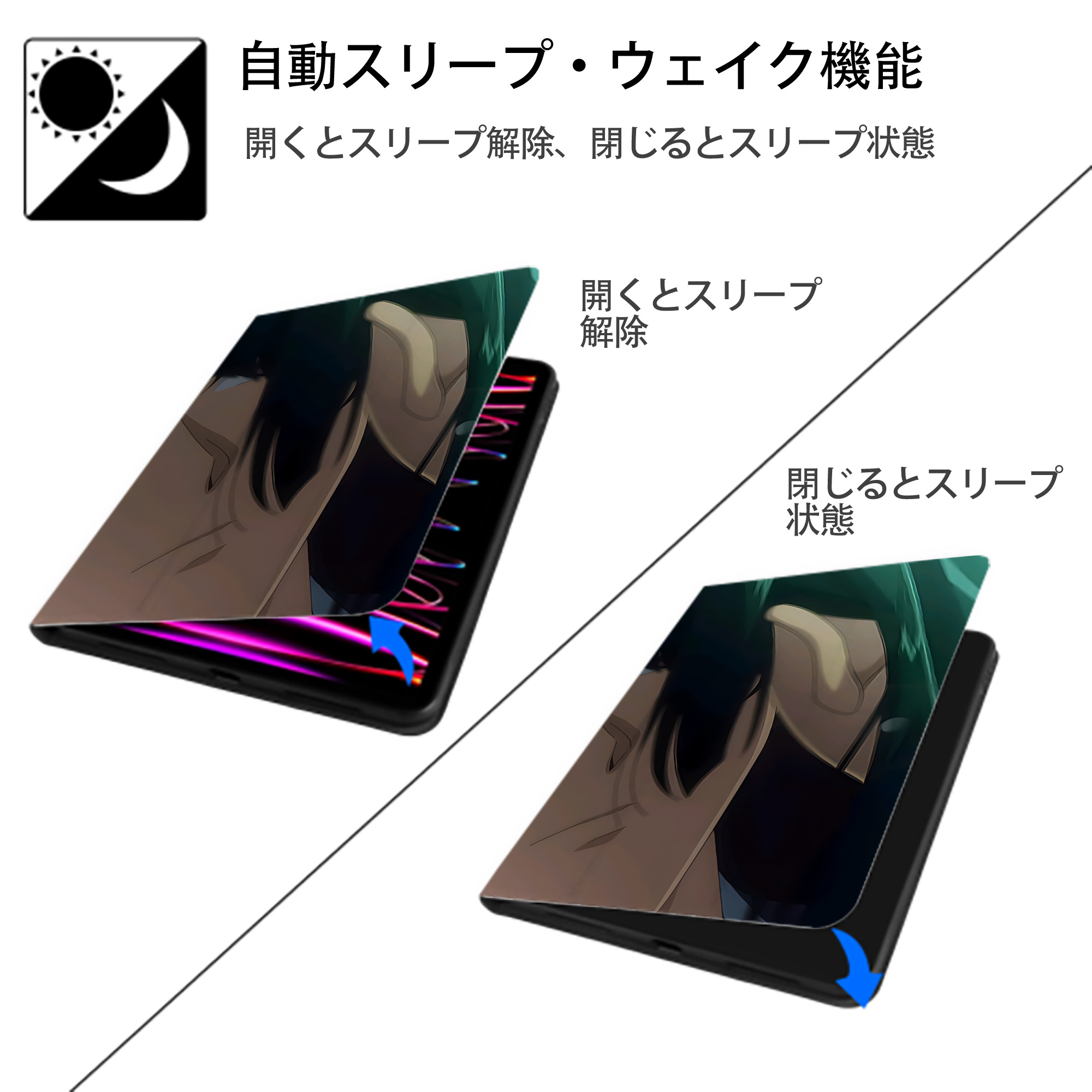 薬屋のひとりごと The Apothecary Diaries IPadケース ペンホルダー付き ブックスタイルデザイン