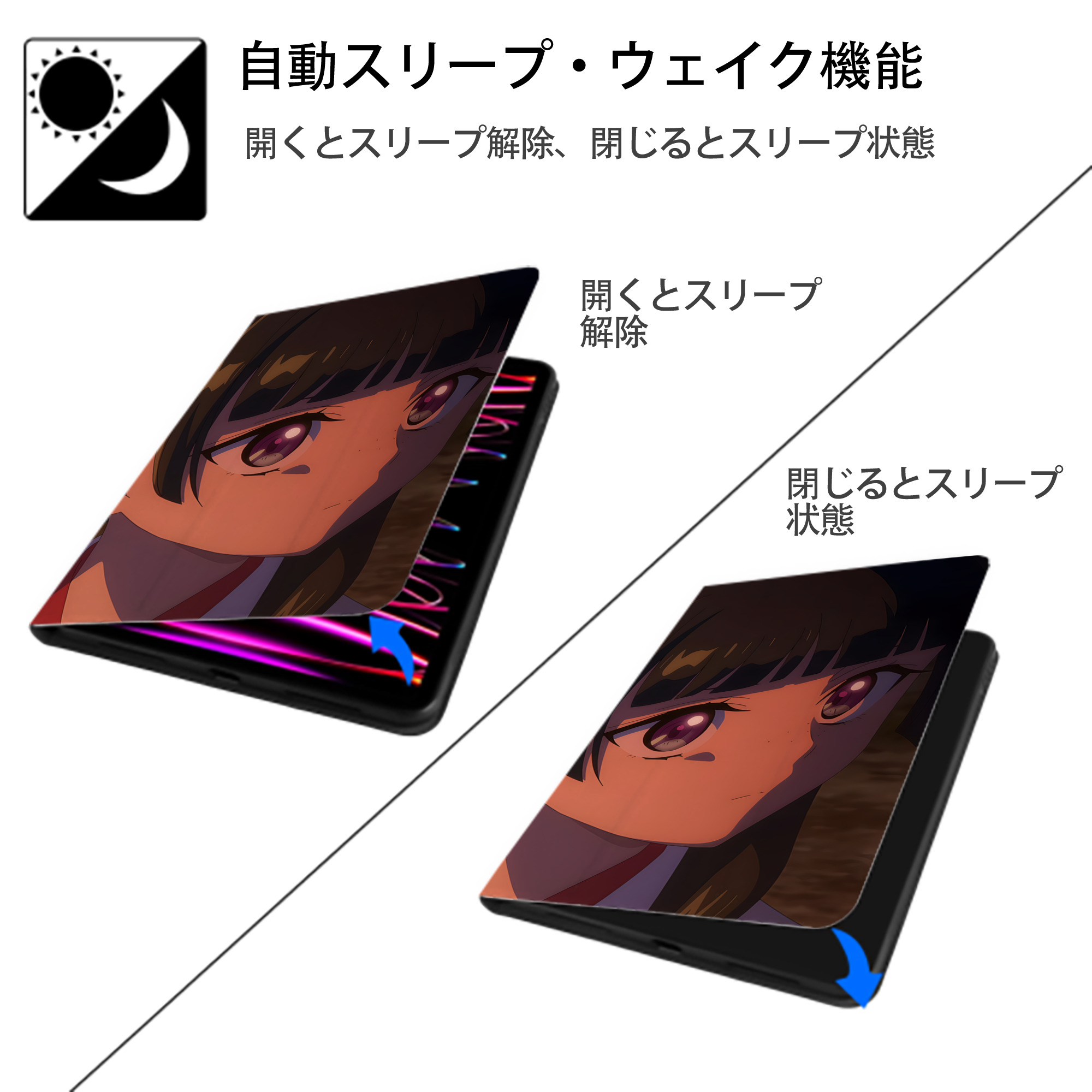 薬屋のひとりごと The Apothecary Diaries IPadケース ペンホルダー付き ブックスタイルデザイン