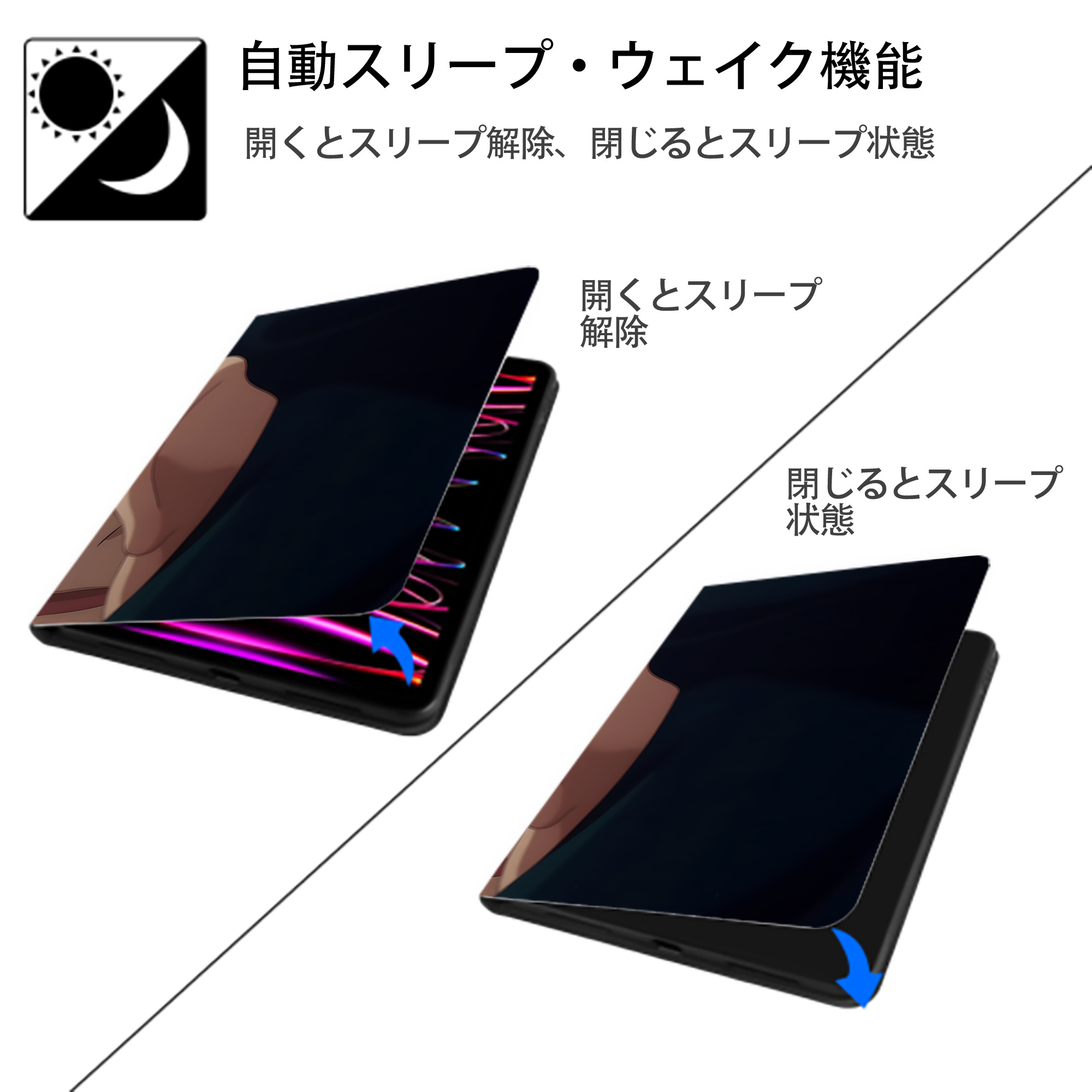 薬屋のひとりごと The Apothecary Diaries IPadケース ペンホルダー付き ブックスタイルデザイン