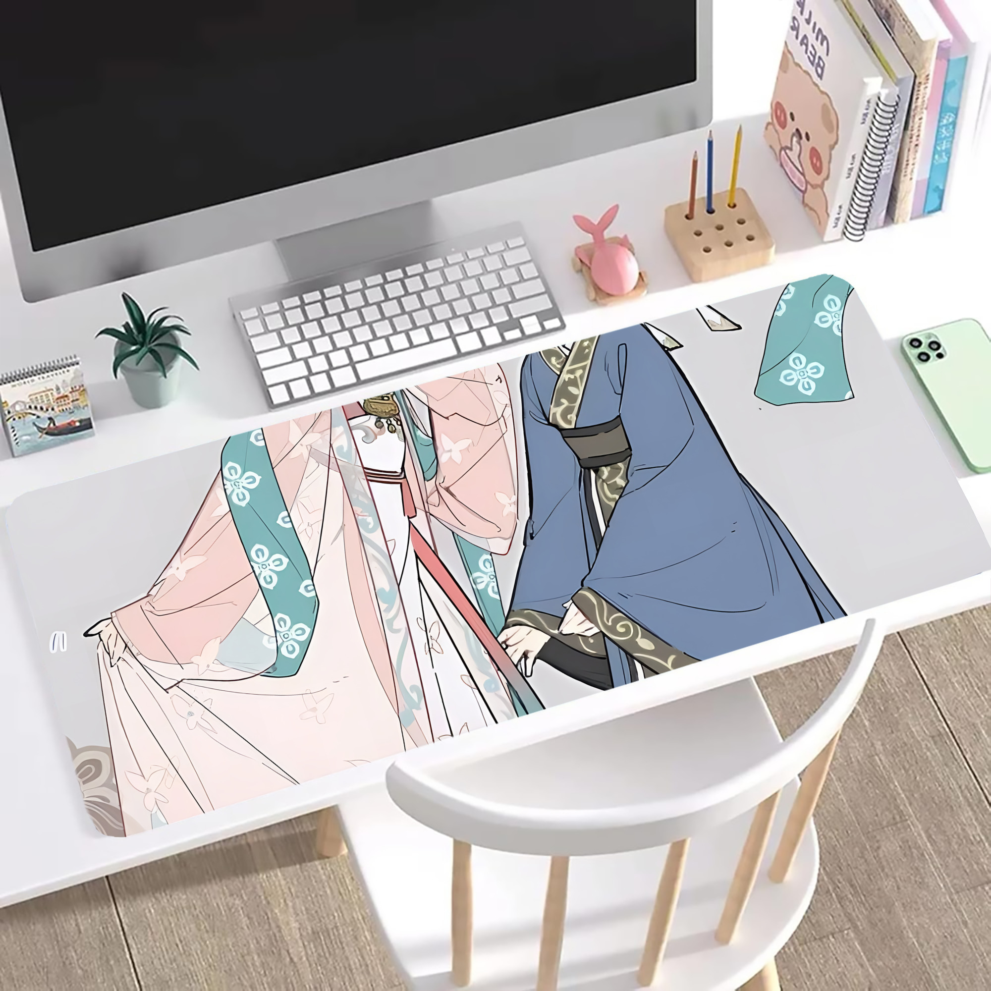 （画像用） 薬屋のひとりごと The Apothecary Diaries ステッチ加工 大判デスクマット／滑り止めマウスパッド