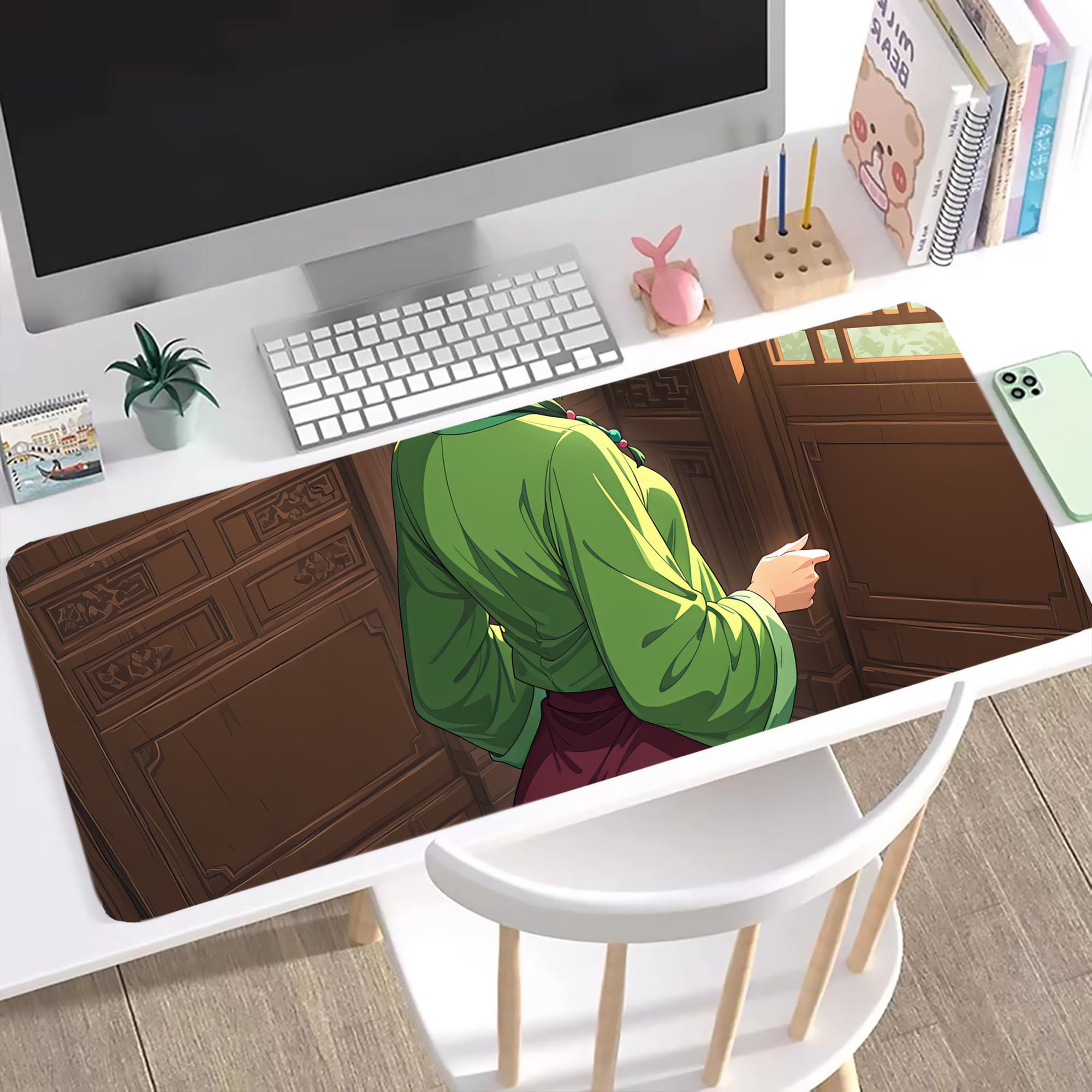 （画像用） 薬屋のひとりごと The Apothecary Diaries ステッチ加工 大判デスクマット／滑り止めマウスパッド