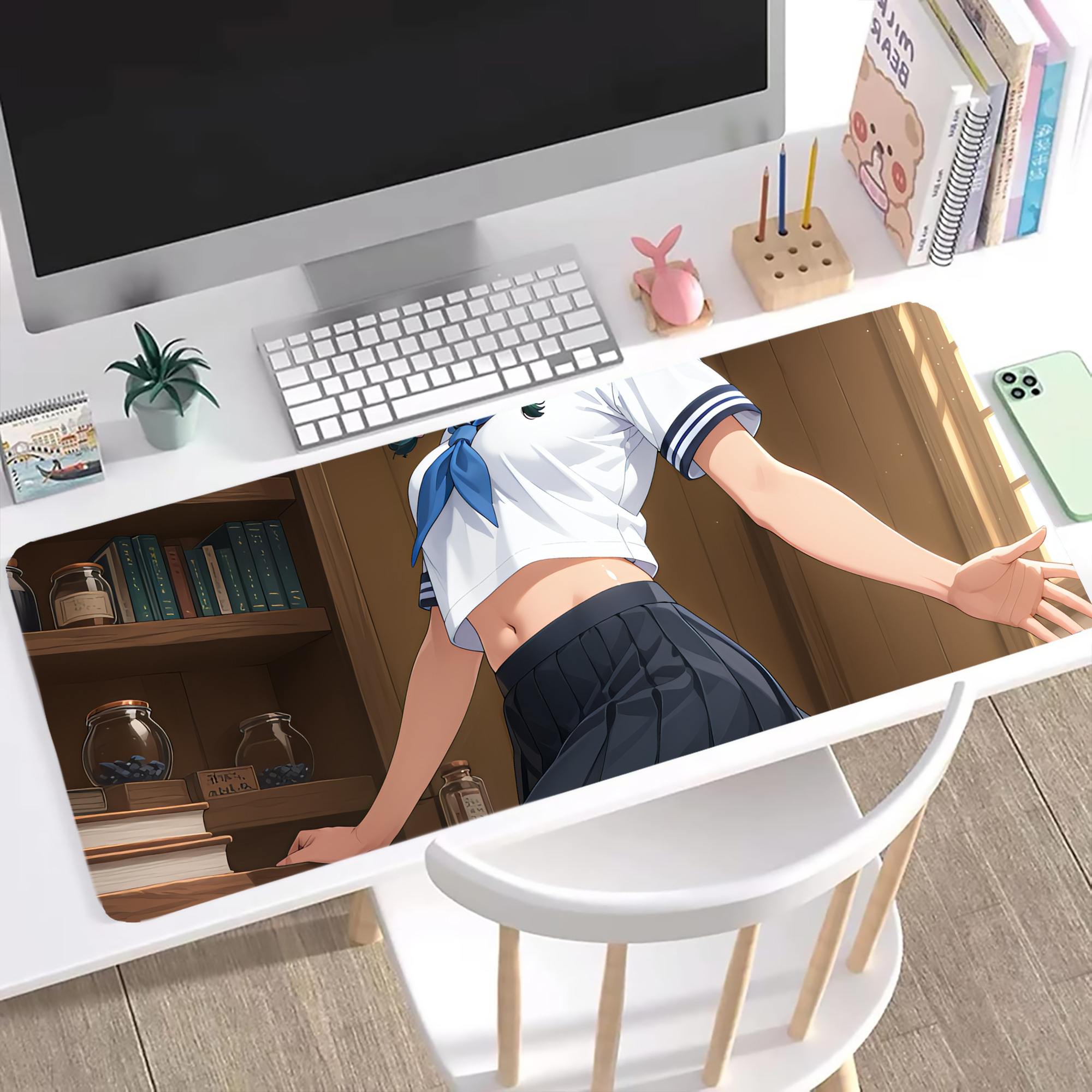 （画像用） 薬屋のひとりごと The Apothecary Diaries ステッチ加工 大判デスクマット／滑り止めマウスパッド